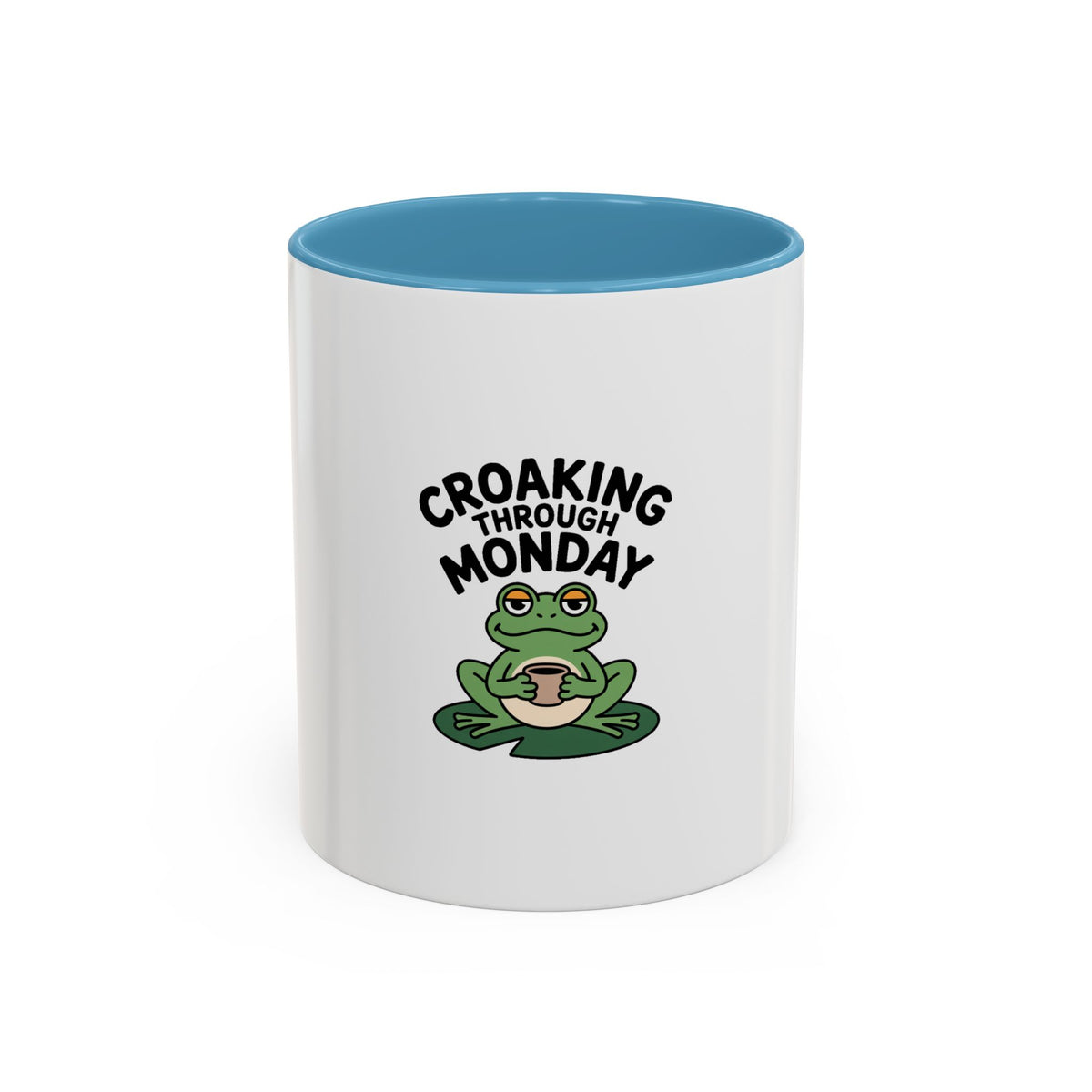 Croaking Through Monday Mug, Funny Frog Coffee Mug, Cute Tired Frog Cup, Monday Mood Mug, Frog Lover Gift, Coworker Gift Mug