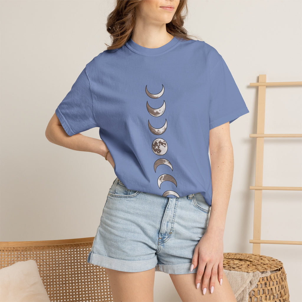 Moon Phases Boho Shirt, Minimalist Line Art Moon T-Shirt, Celestial Boho Tee, Hand Drawn Moon Cycle Shirt Gift