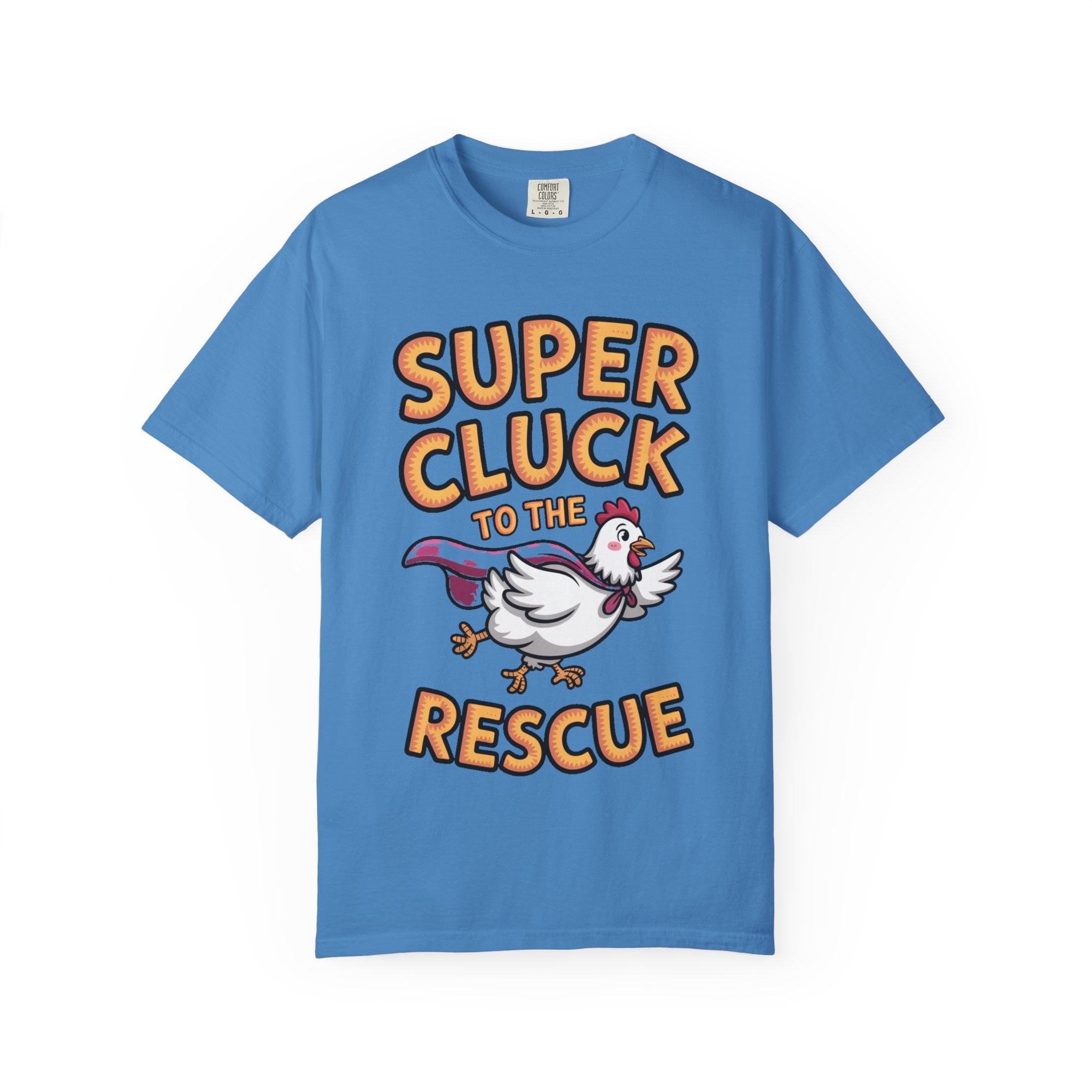 Funny Chicken Superhero Shirt, Super Cluck To The Rescue T-Shirt, Cute Cartoon Chicken Tee, Farm Animal Lover Gift