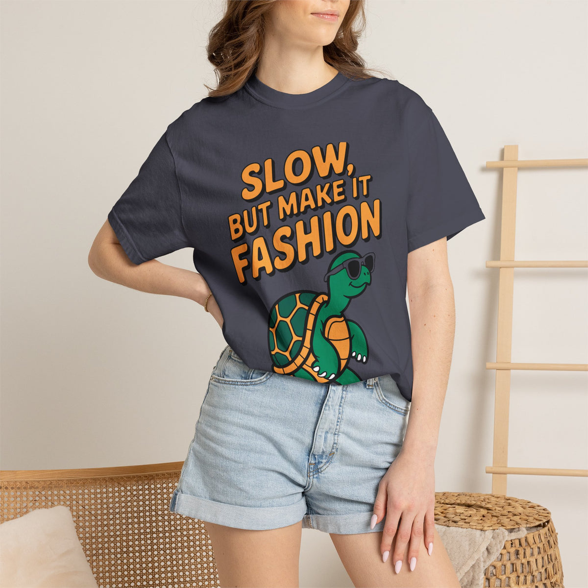 Slow But Fashion Turtle Shirt, Funny Turtle Sunglasses T-Shirt, Cute Turtle Lover Gift, Sarcastic Animal Tee