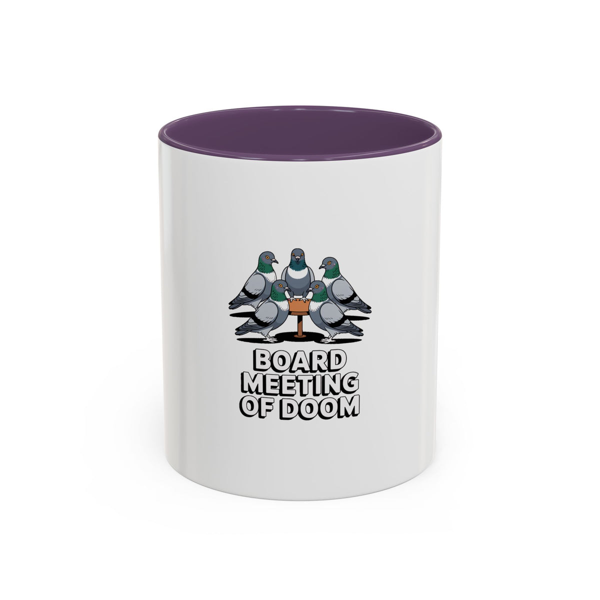 Funny Pigeon Mug, Board Meeting Of Doom Coffee Mug, Office Humor Bird Gift, Sarcastic Coworker Mug, Cute Cartoon Pigeon Cup