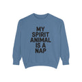 My Spirit Animal Is A Nap Sweatshirt, Funny Nap Lover Crewneck, Lazy Day Embroidered Sweatshirt Gift