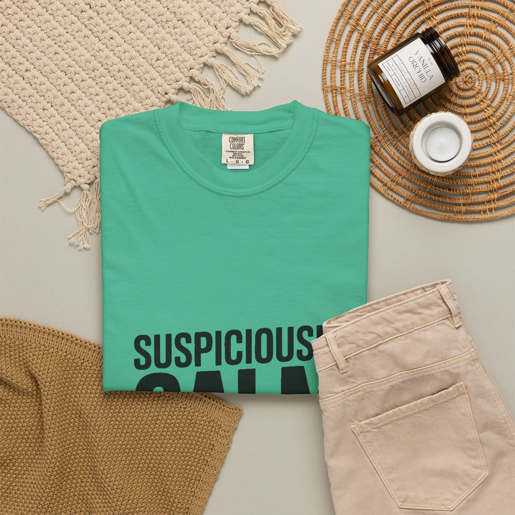 Suspiciously Calm Right Now Shirt, Funny Sarcastic T-Shirt, Bold Typography Tee, Anxiety Humor Shirt, Sarcastic Gift for Him Her