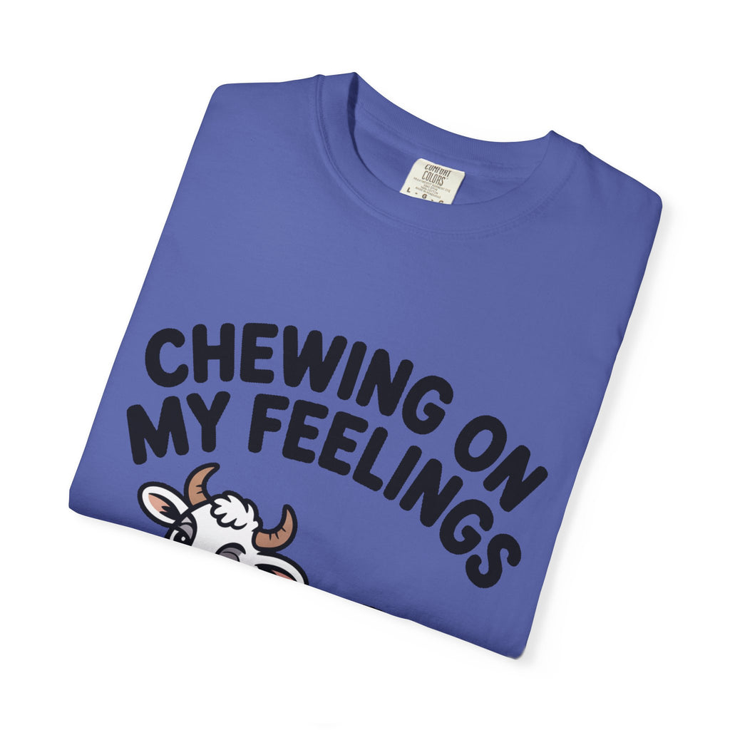 Chewing On My Feelings Cow Shirt, Funny Cow T-Shirt, Cute Cartoon Cow Tee, Sarcastic Farm Animal Gift, Mental Health Humor Shirt