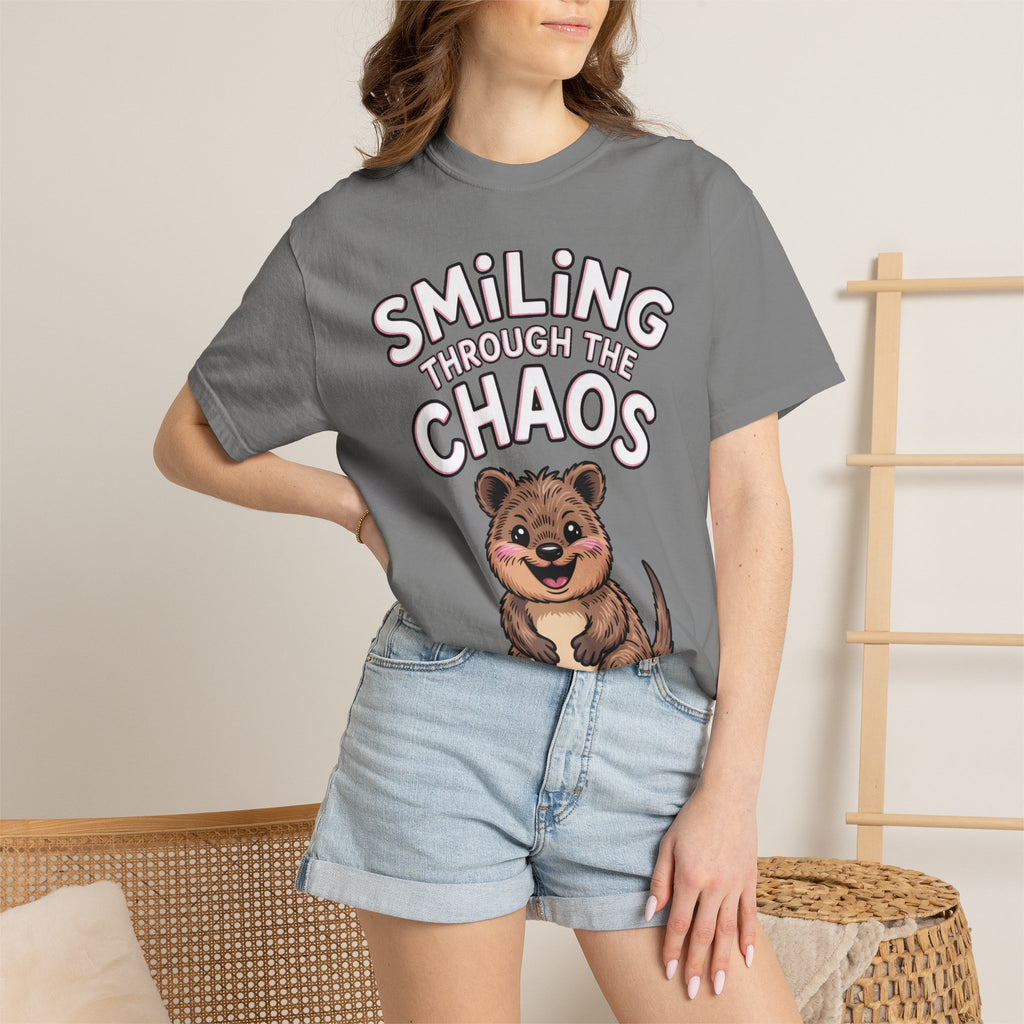 Smiling Through The Chaos Quokka Shirt, Funny Quokka T-Shirt, Cute Smiling Animal Tee, Positive Vibes Shirt, Quokka Lover Gift