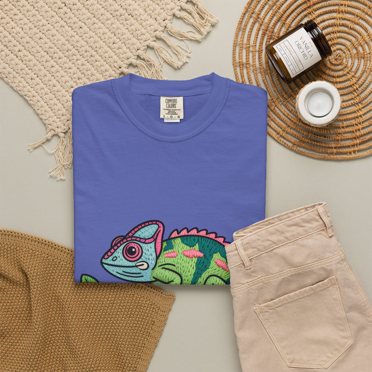 Cute Chameleon Shirt, Chameleon On A Branch T-Shirt, Cartoon Reptile Lover Gift, Funny Chameleon Tee