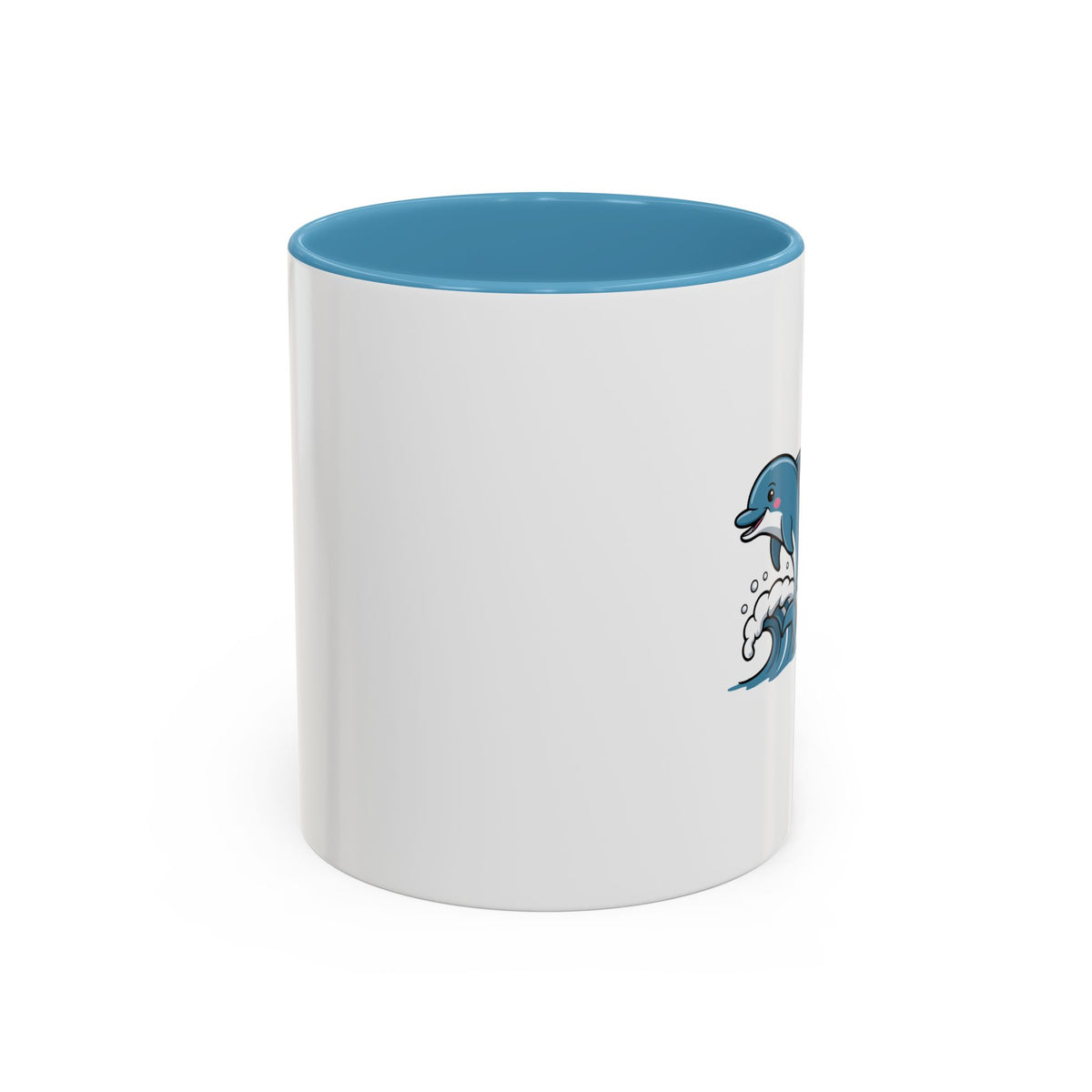 Cute Dolphin Mug, Jumping Dolphin Wave Coffee Mug, Ocean Lover Gift, Cartoon Dolphin Ceramic Cup, Beach Animal Lover Present