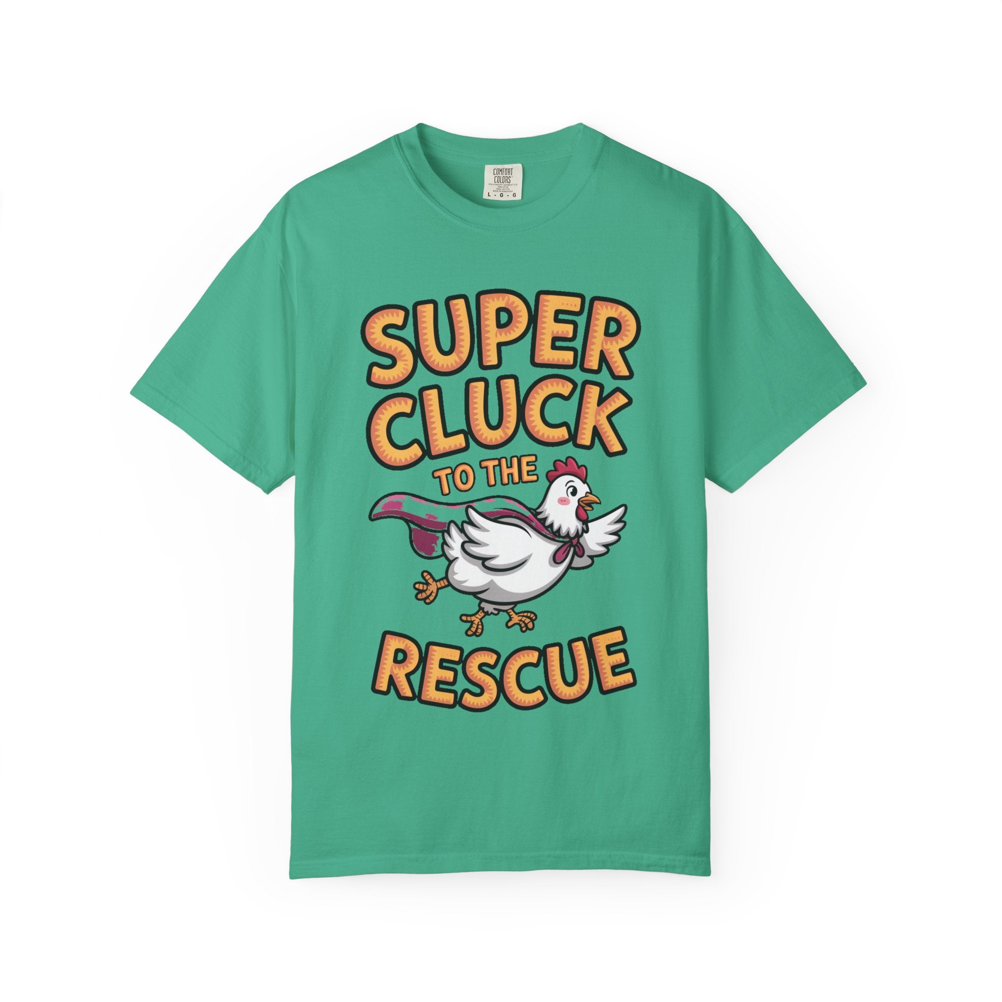 Funny Chicken Superhero Shirt, Super Cluck To The Rescue T-Shirt, Cute Cartoon Chicken Tee, Farm Animal Lover Gift
