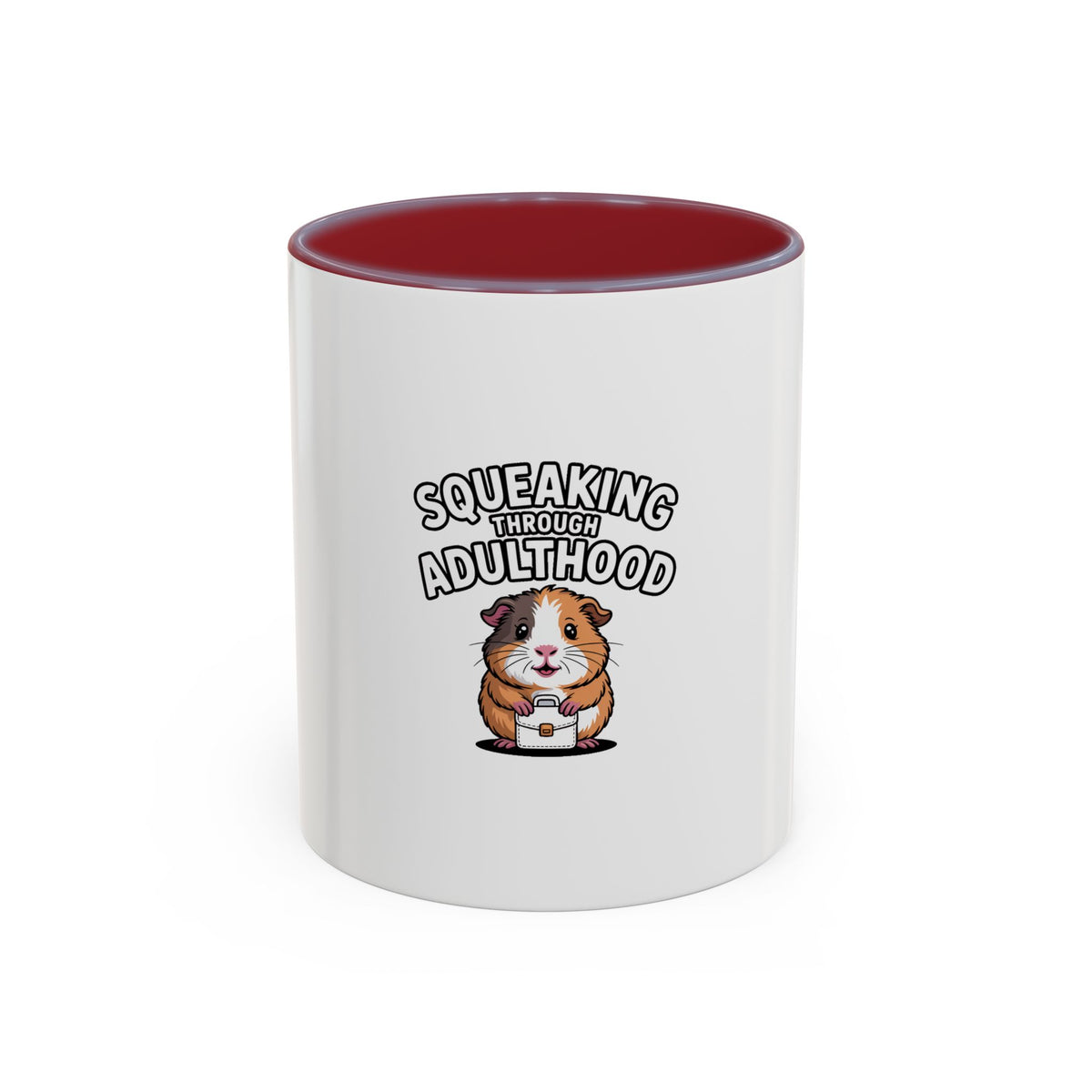 Guinea Pig Adulting Mug, Funny Squeaking Through Adulthood Coffee Cup, Cute Guinea Pig Gift for Coworker, Adulting Is Hard Mug