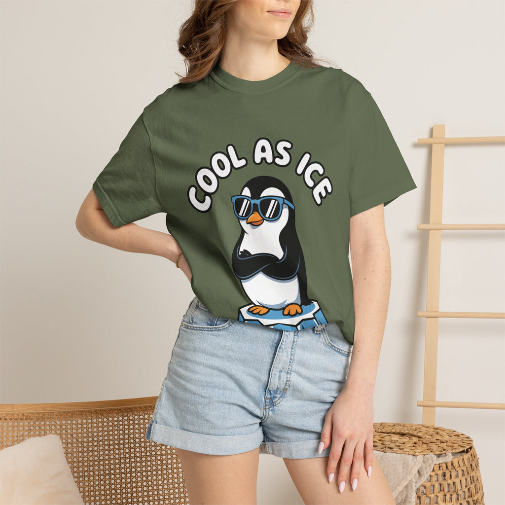 Cool As Ice Penguin Shirt, Funny Sunglasses Penguin T-Shirt, Cute Winter Animal Tee, Ice Block Bird Lover Gift