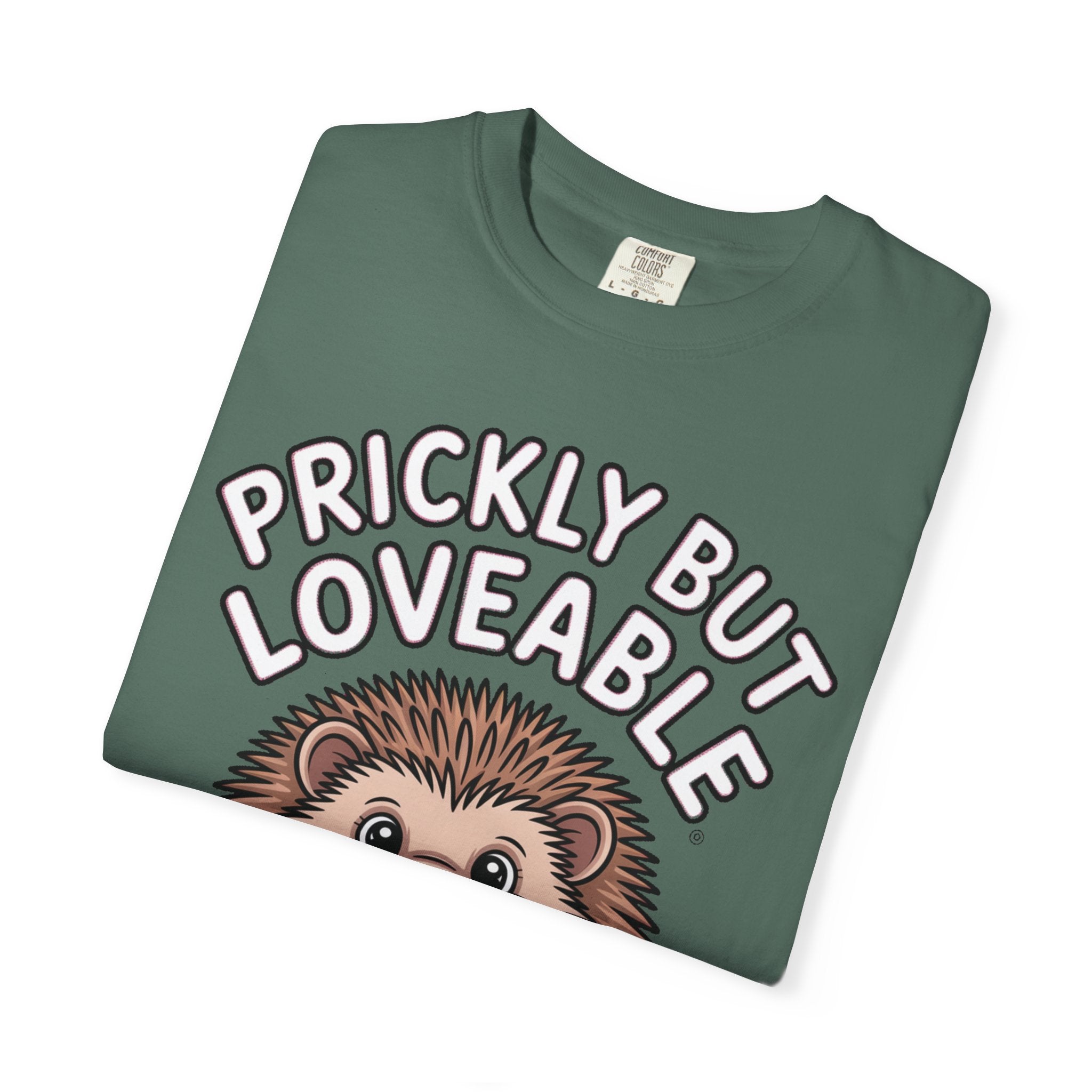 Prickly But Loveable Hedgehog Shirt, Cute Cartoon Hedgehog T-Shirt, Funny Animal Lover Gift, Flower Hedgehog Tee
