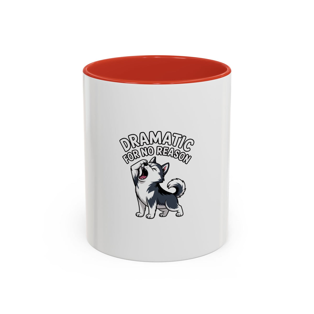 Dramatic Husky Mug, Funny Dog Lover Coffee Cup, Cute Cartoon Husky Gift, Sarcastic Mug for Dog Mom, Drama Queen Pet Owner Present