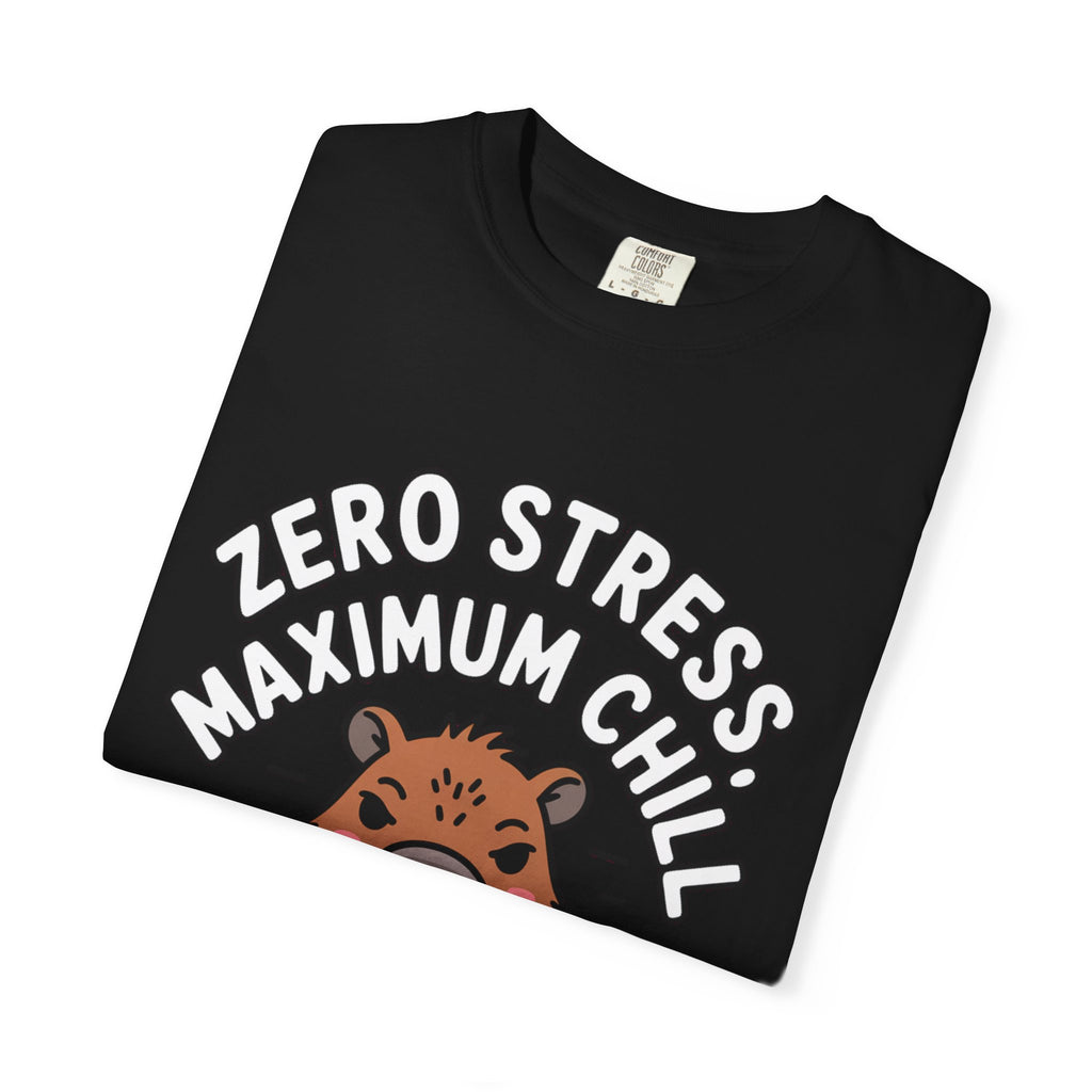 Zero Stress Capybara Shirt, Funny Hot Spring Capybara T-Shirt, Maximum Chill Tee, Cute Animal Lover Gift