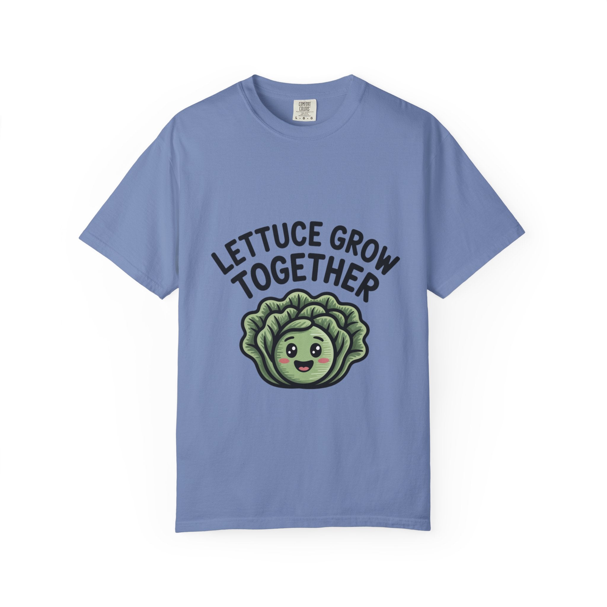 Lettuce Grow Together Shirt, Funny Vegetable Pun T-Shirt, Cute Cartoon Lettuce Tee, Gardener Gift, Plant Lover Shirt