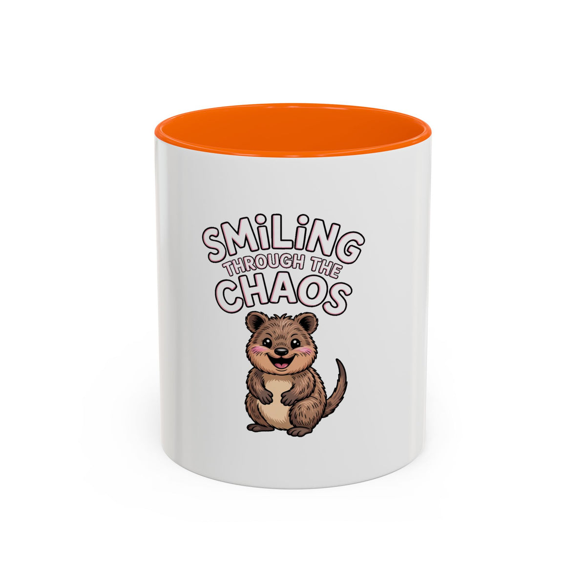 Smiling Through The Chaos Quokka Mug, Funny Cute Quokka Coffee Cup, Positive Vibes Mug, Chaotic Mom Life Gift, Cute Animal Lover Mug