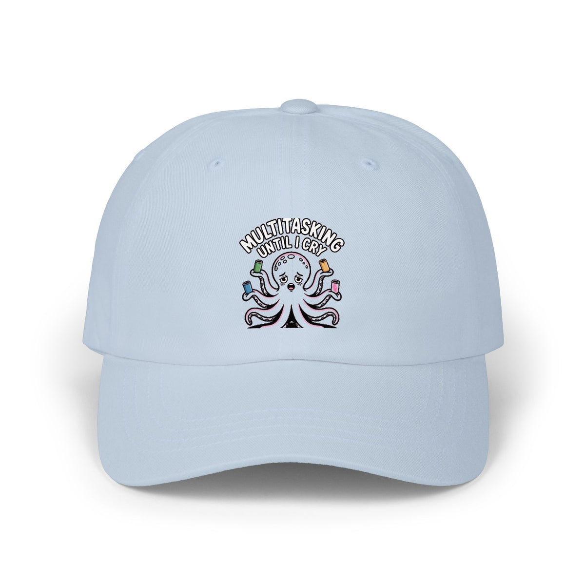 Multitasking Octopus Dad Hat, Funny Stressed Octopus Embroidered Cap, Cute Sarcastic Hat Gift for Busy Moms and Dads