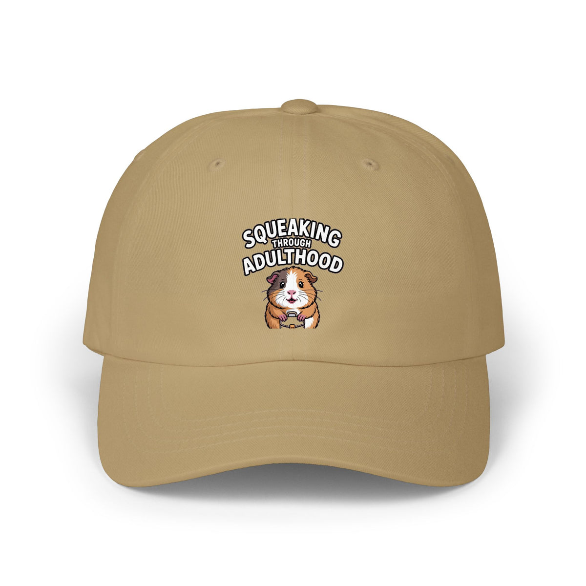 Guinea Pig Dad Cap, Funny 'Squeaking Through Adulthood' Hat, Cute Guinea Pig Embroidered Cap, Adulting Gift for Pet Lovers