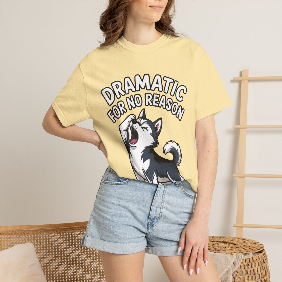 Dramatic Husky Shirt, Funny Dog Lover T-Shirt, Cute Husky Meme Tee, Dramatic For No Reason Gift Shirt