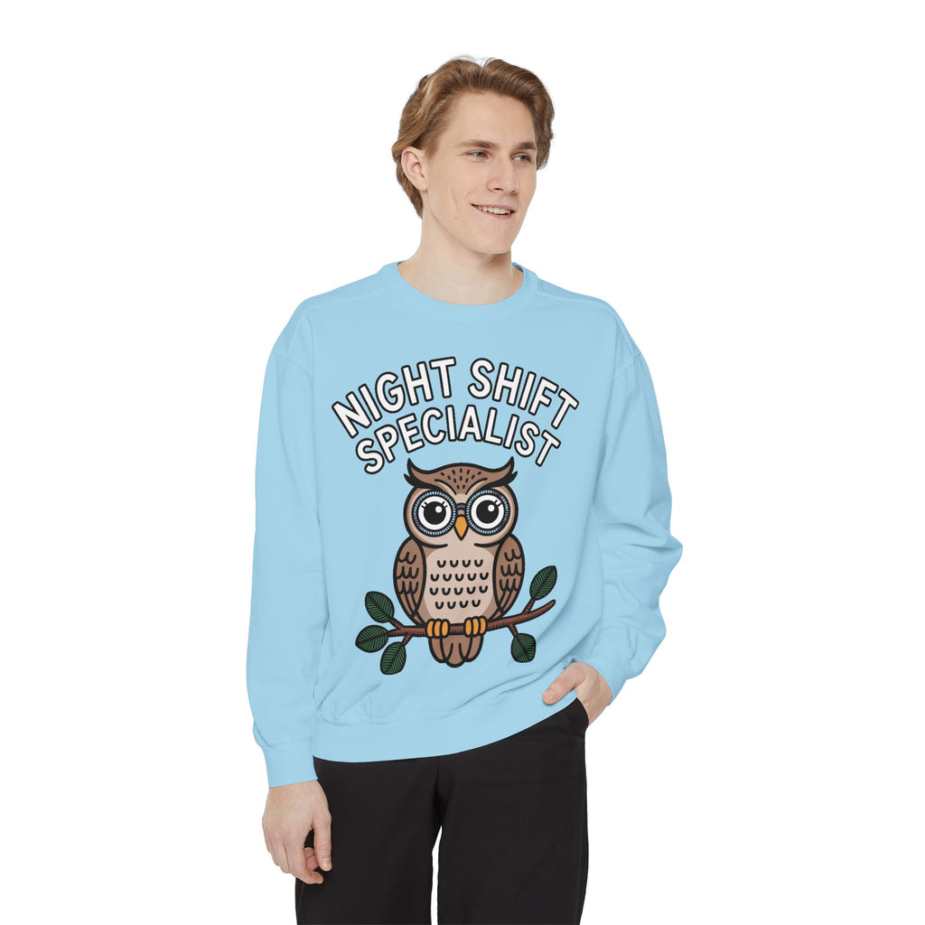 Night Shift Owl Sweatshirt, Funny Night Owl Crewneck, Night Shift Specialist Gift, Cute Bird Lover Sweatshirt, Nurse Gift