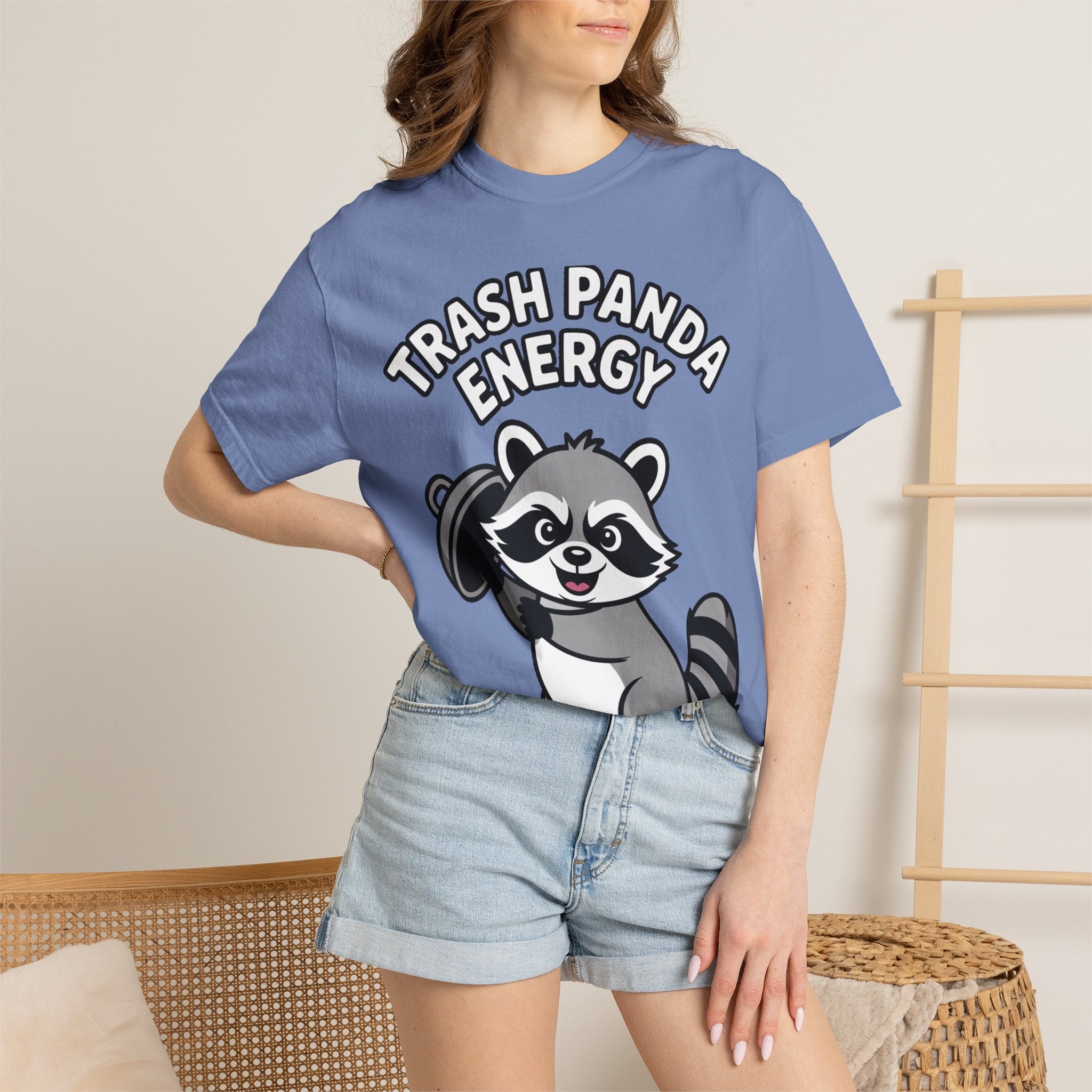 Trash Panda Energy T-Shirt, Funny Raccoon Shirt, Cute Raccoon Graphic Tee, Trash Panda Lover Gift, Unisex Garment Dyed Tee