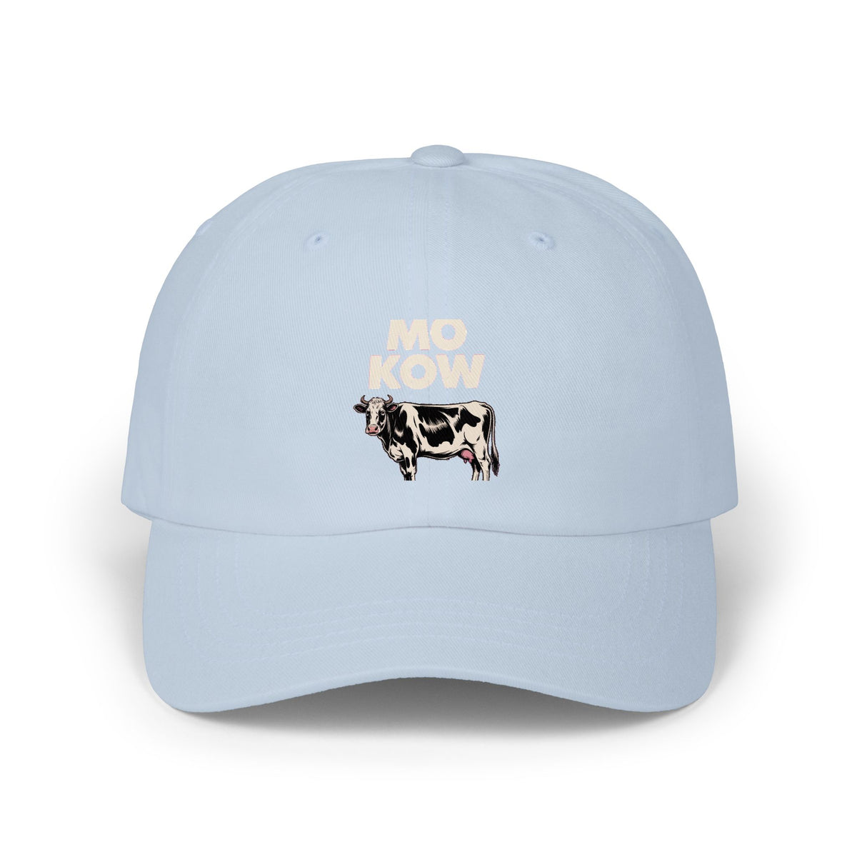 Mo Kow Funny Cow Dad Hat, Absurd Meme Embroidered Cap, Deadpan Farm Animal Hat, Funny Farmer Gift, Cow Lover Baseball Cap