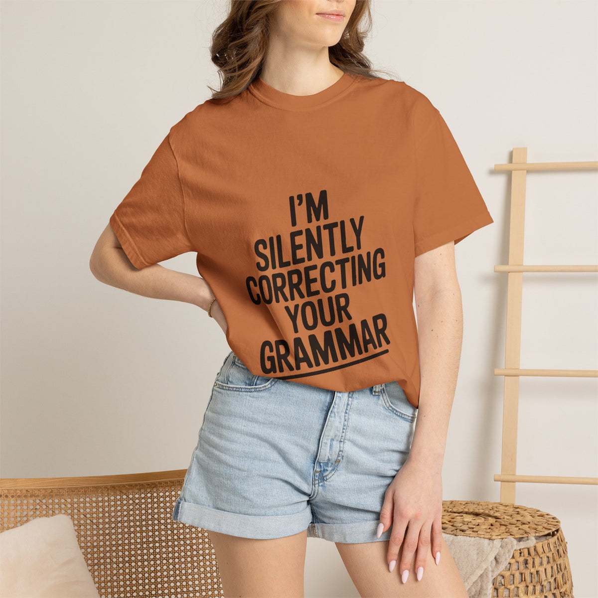 Silently Correcting Your Grammar Shirt, Funny Grammar Nerd T-Shirt, Sarcastic Teacher Gift, Bold Typography Tee for Editors