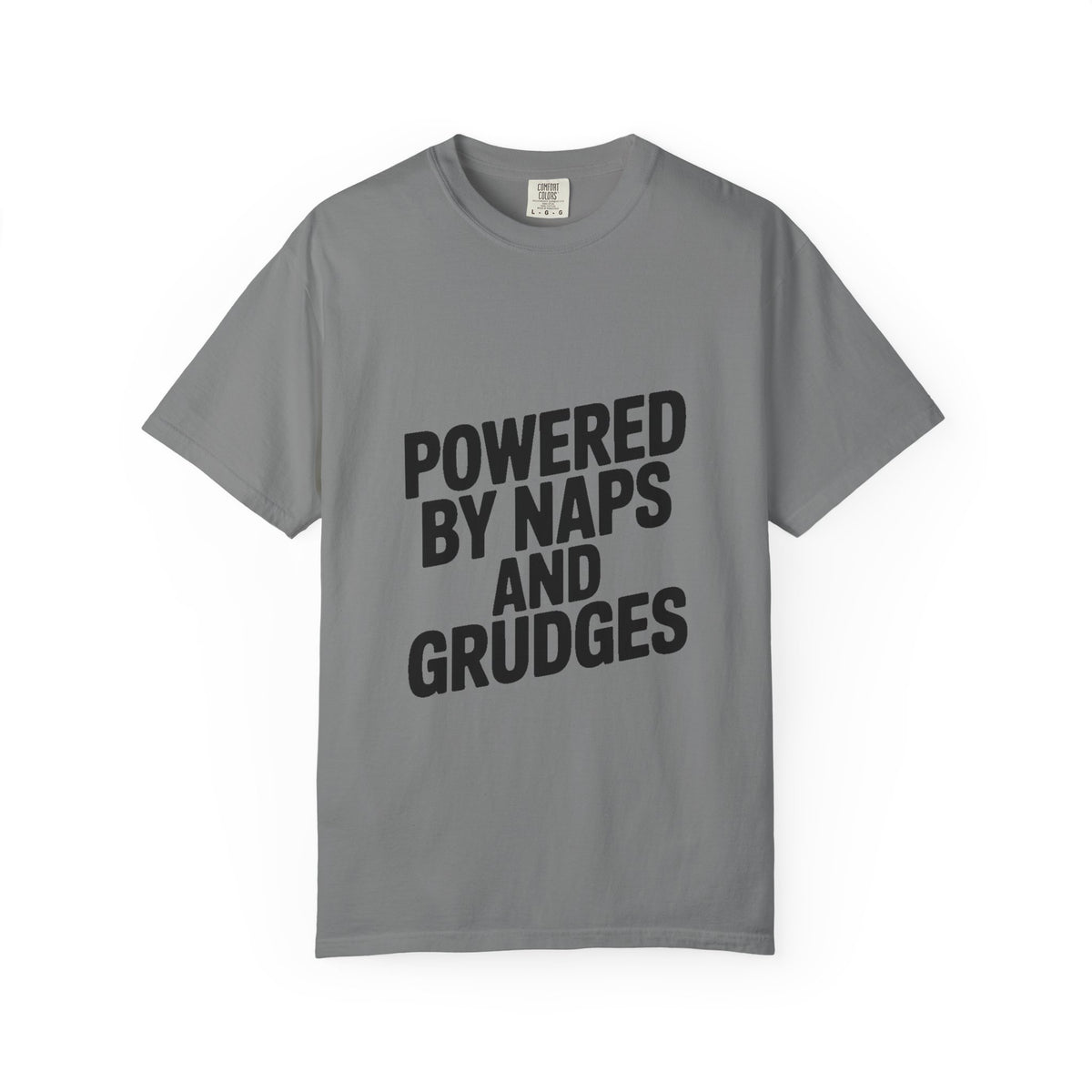 Powered By Naps And Grudges Shirt, Funny Sarcastic T-Shirt, Bold Typography Tee, Introvert Humor Gift