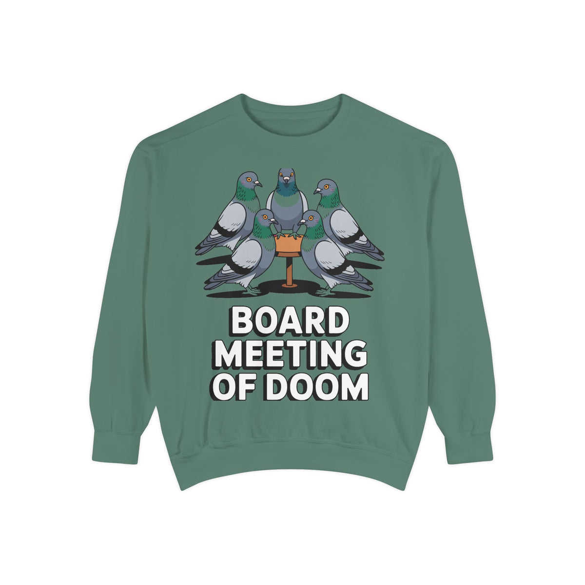 Funny Pigeon Sweatshirt, Board Meeting Of Doom Crewneck, Office Humor Bird Gift, Funny Coworker Sweater