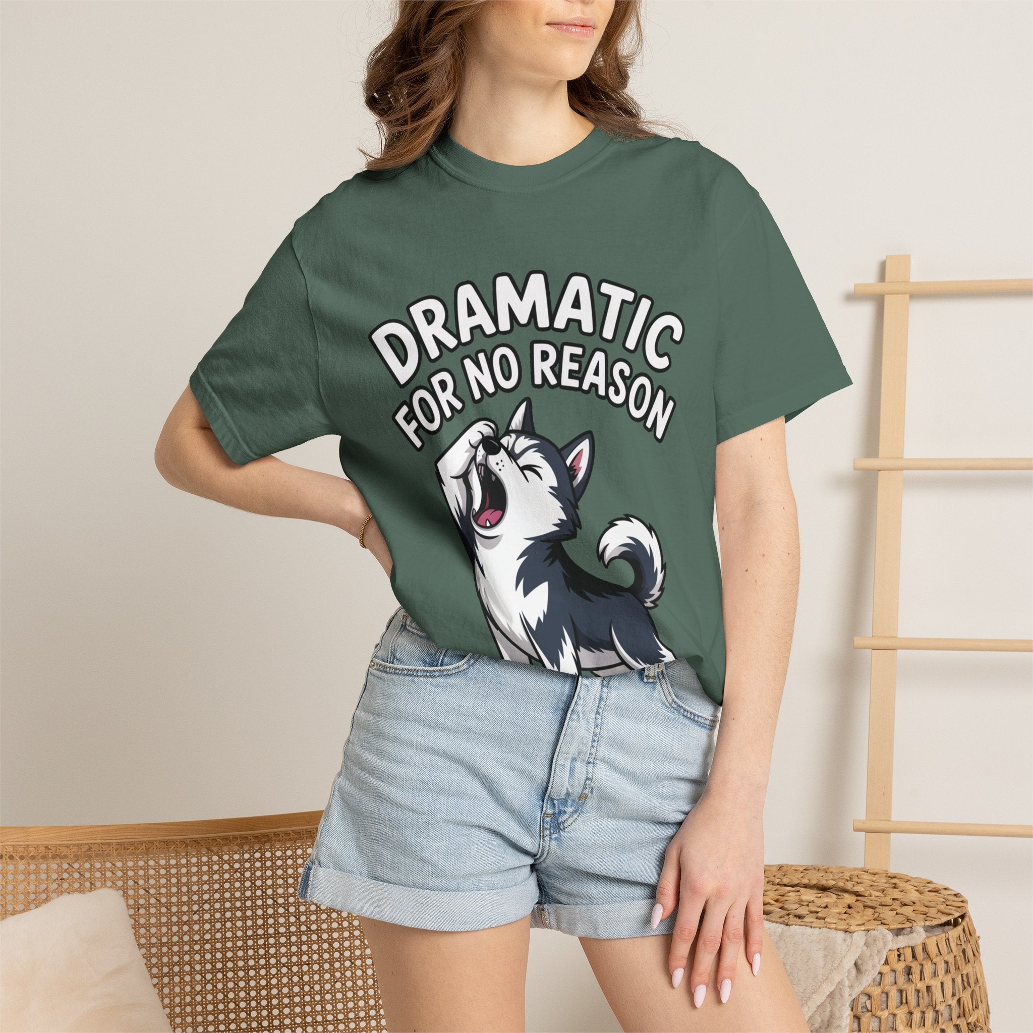 Dramatic Husky Shirt, Funny Dog Lover T-Shirt, Cute Husky Meme Tee, Dramatic For No Reason Gift Shirt
