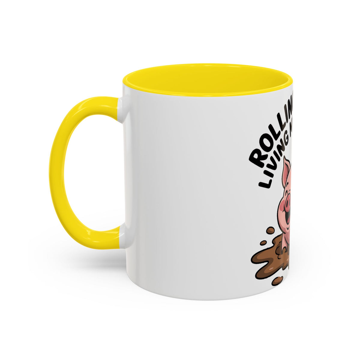 Living My Best Life Pig Mug, Funny Pig Coffee Mug, Rolling In Mud Cute Pig Gift, Farm Animal Lover Mug, Cute Pig Lover Present