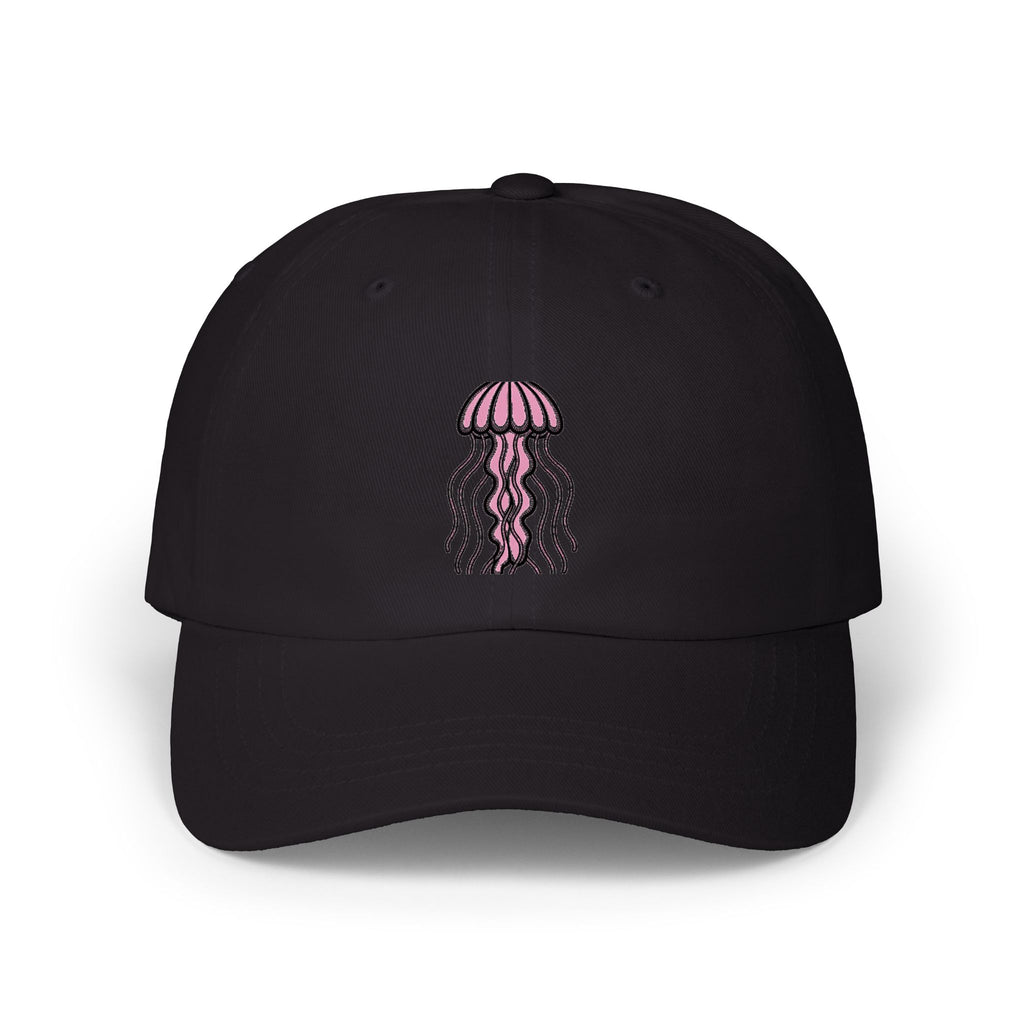 Glowing Jellyfish Dad Hat, Cute Cartoon Jellyfish Embroidered Cap, Ocean Lover Gift, Unstructured Baseball Cap for Beach Days