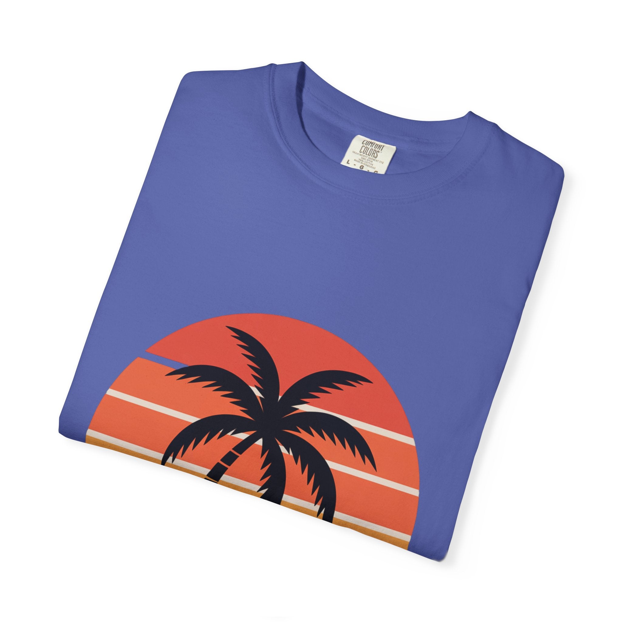 Salt Air Messy Hair Beach Shirt, Retro Sunset Badge T-Shirt, Vintage Palm Tree Wave Tee, Summer Vacation Gift