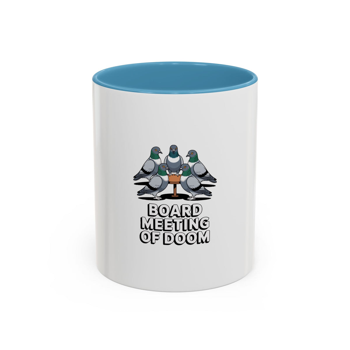 Funny Pigeon Mug, Board Meeting Of Doom Coffee Mug, Office Humor Bird Gift, Sarcastic Coworker Mug, Cute Cartoon Pigeon Cup