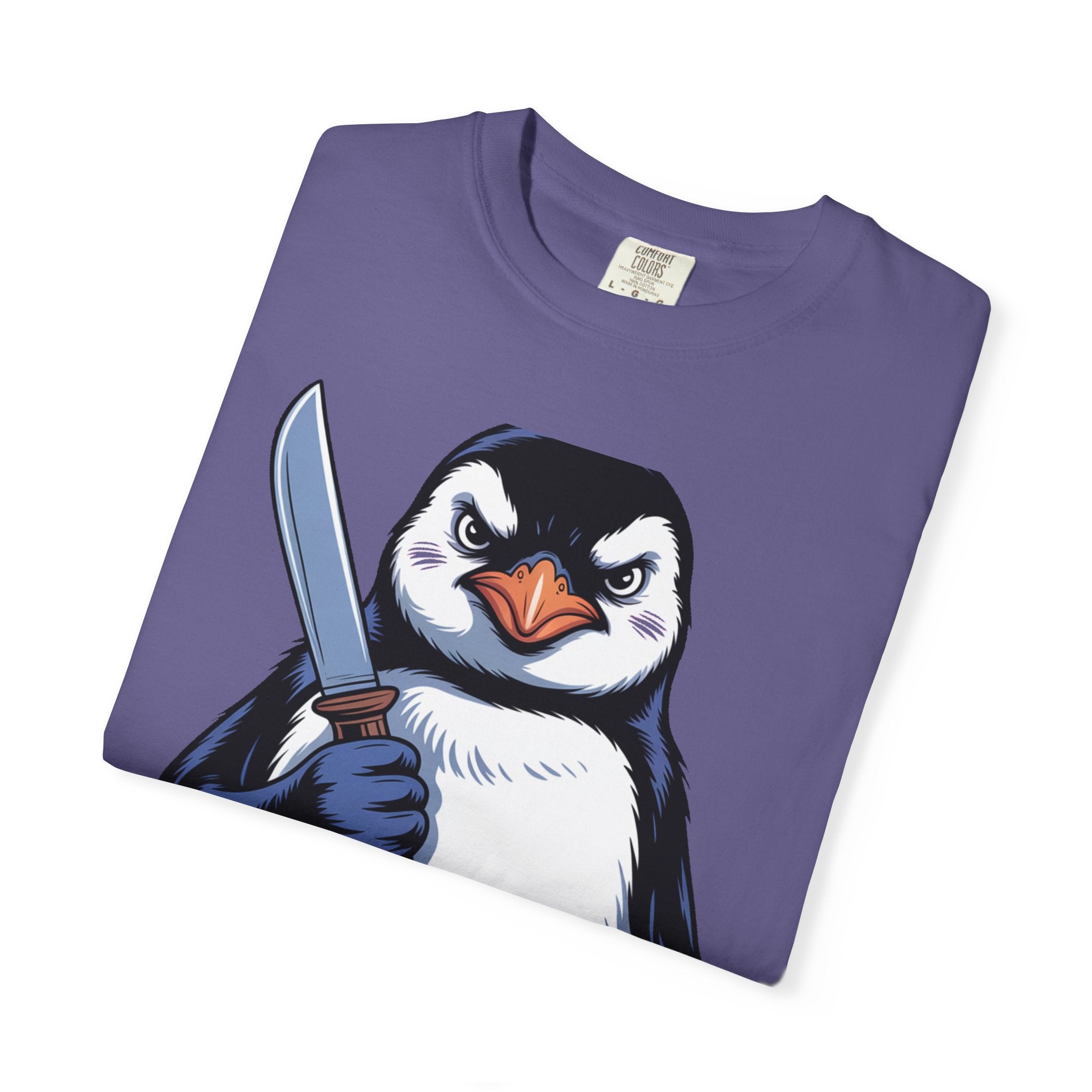 Funny Penguin Shirt, Pacifism Was Never An Option Tee, Dramatic Penguin With Knife T-Shirt, Sarcastic Meme Gift Shirt