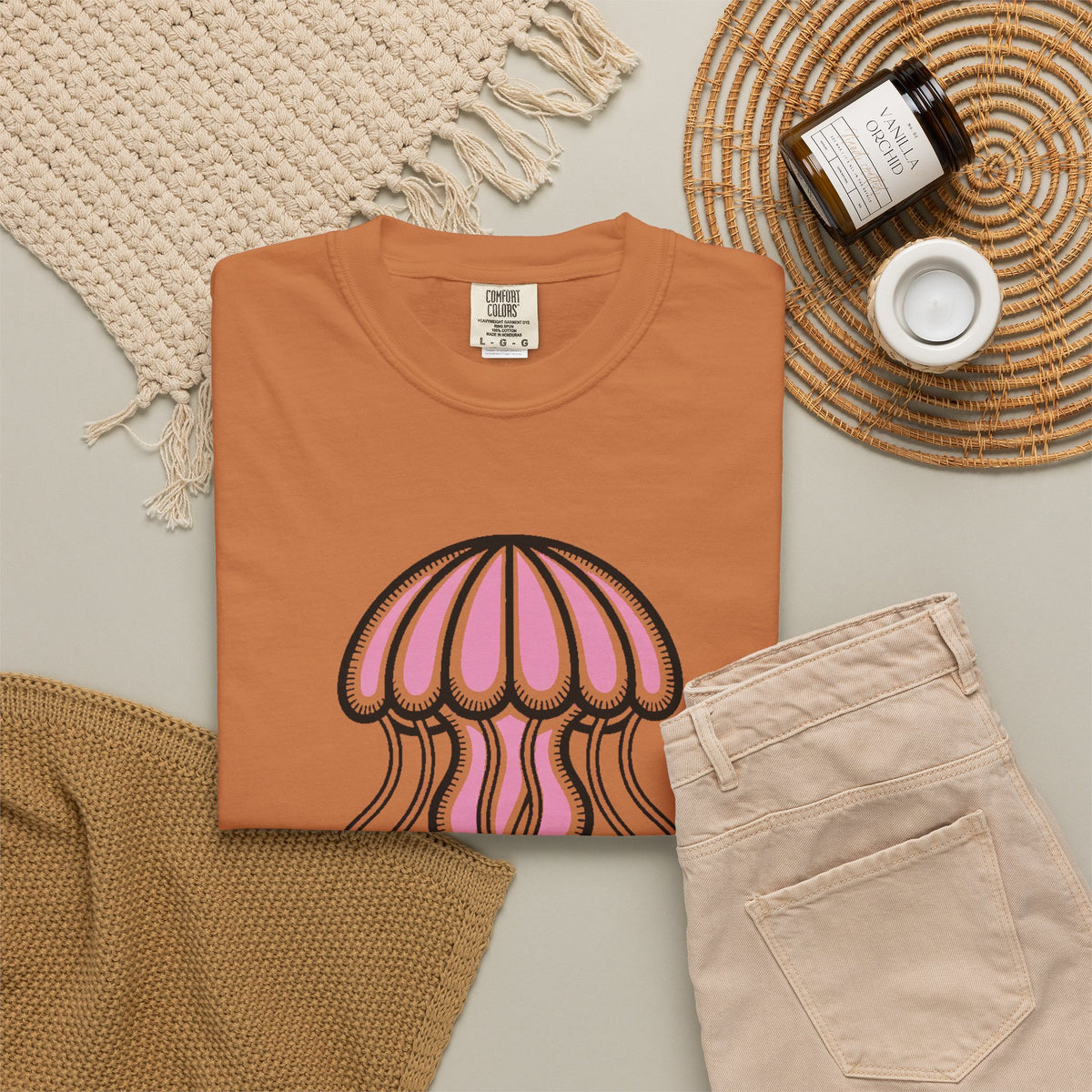 Cute Jellyfish T-Shirt, Glowing Jellyfish Graphic Tee, Ocean Lover Gift, Garment-Dyed Unisex Shirt for Beach and Aquarium Fans