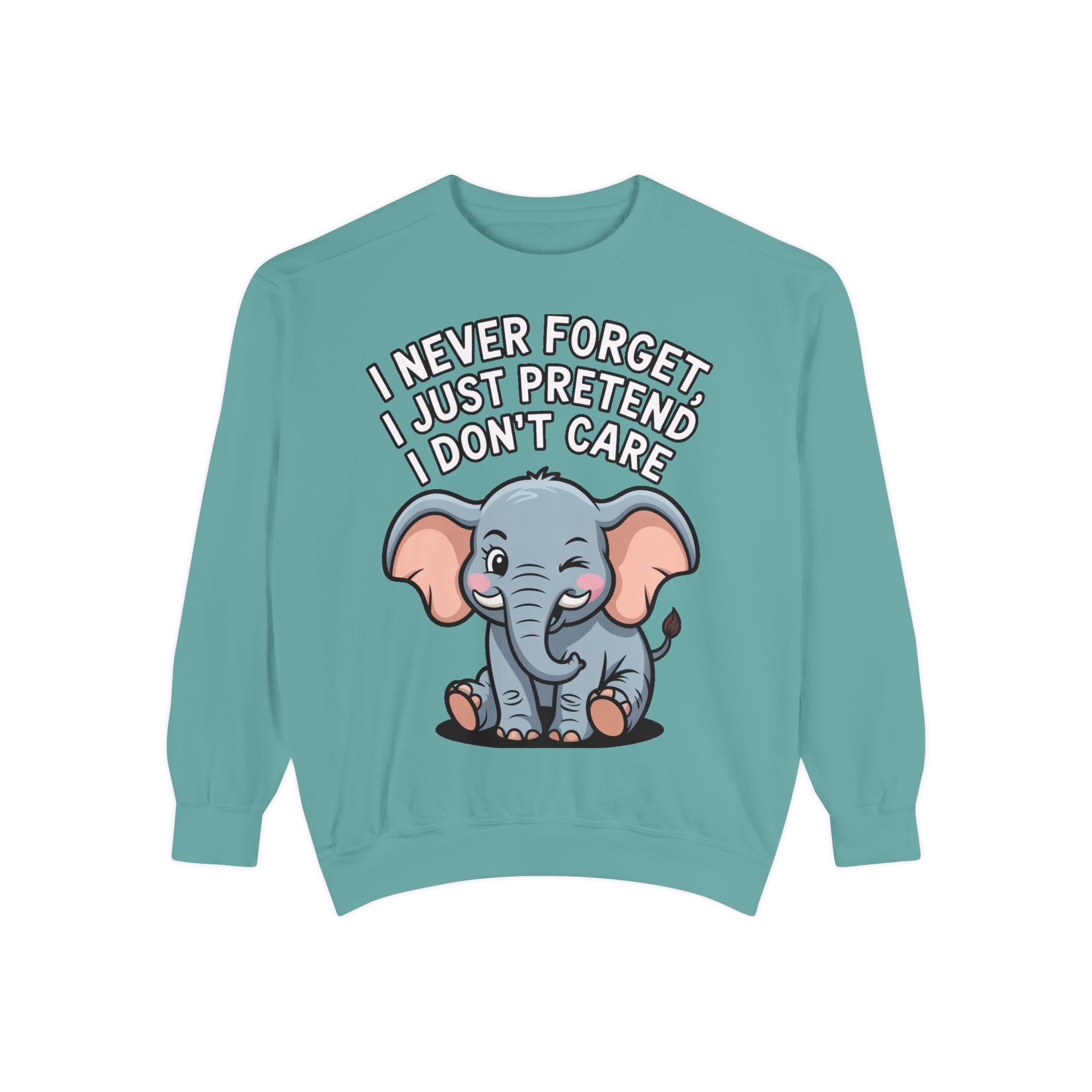 Funny Elephant Sweatshirt, I Never Forget Crewneck, Sarcastic Elephant Pullover, Funny Animal Lover Gift, Embroidered Patch Style