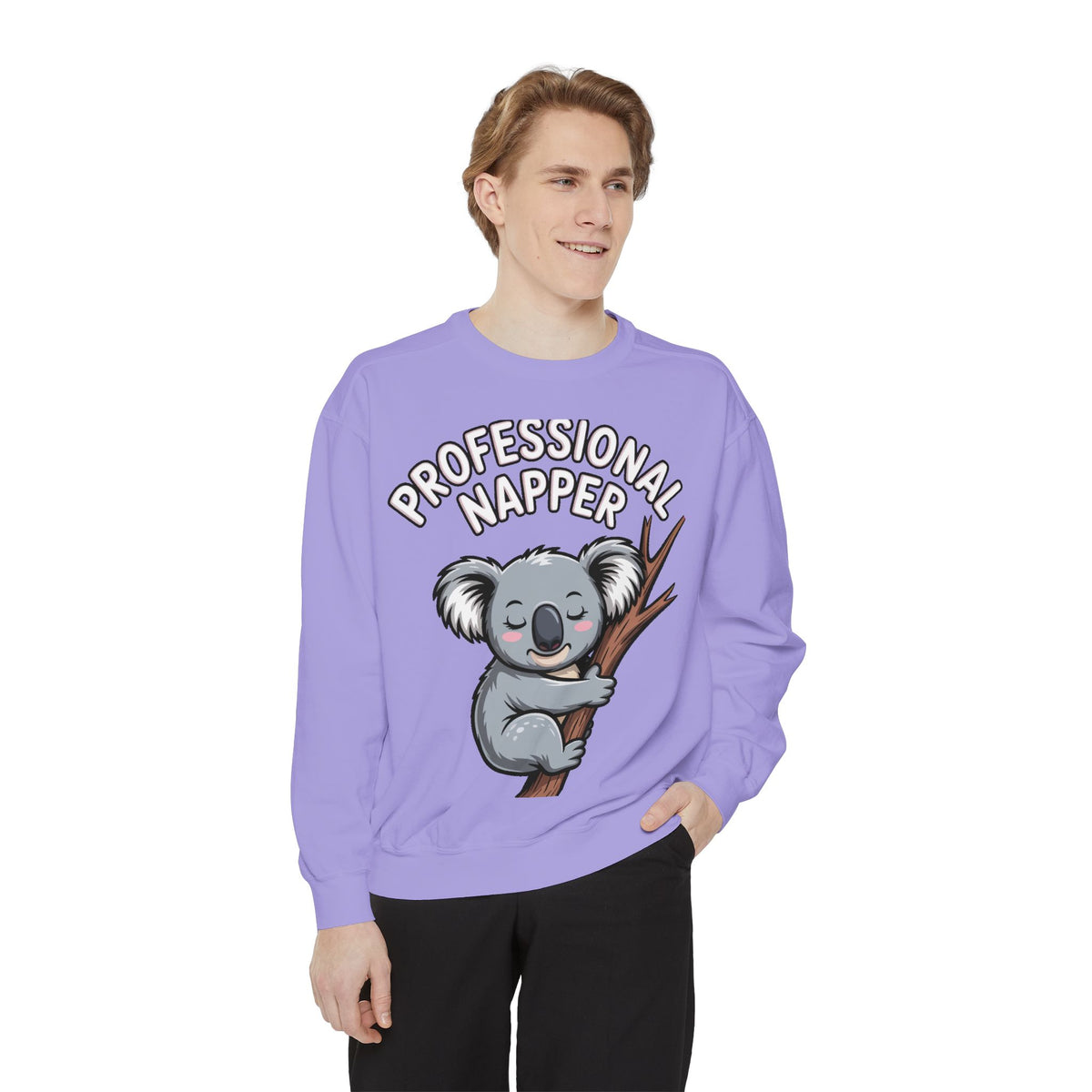 Professional Napper Koala Sweatshirt, Funny Koala Crewneck, Cute Nap Lover Gift, Cozy Animal Sweatshirt for Sleepy Souls