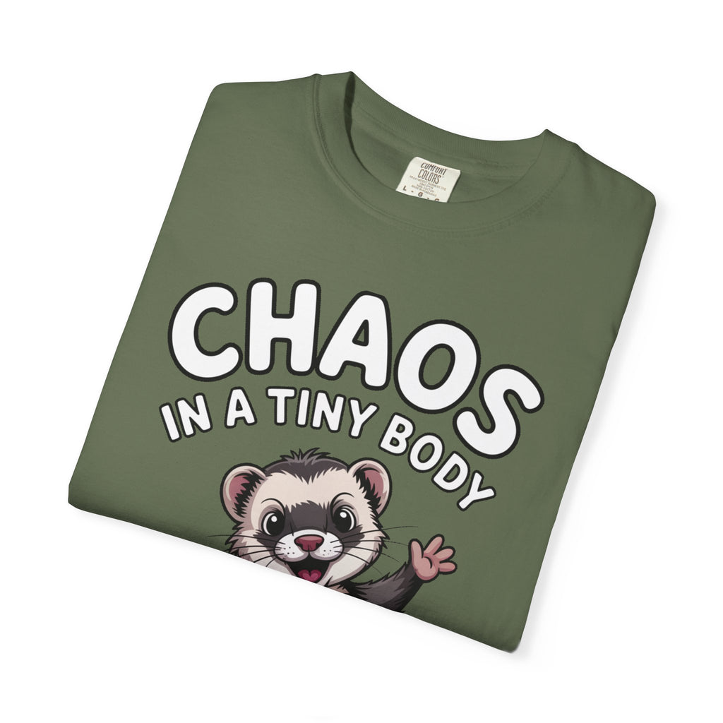 Funny Ferret Shirt, Chaos In A Tiny Body T-Shirt, Cute Ferret Lover Gift, Funny Pet Owner Tee, Ferret Mom Dad Shirt