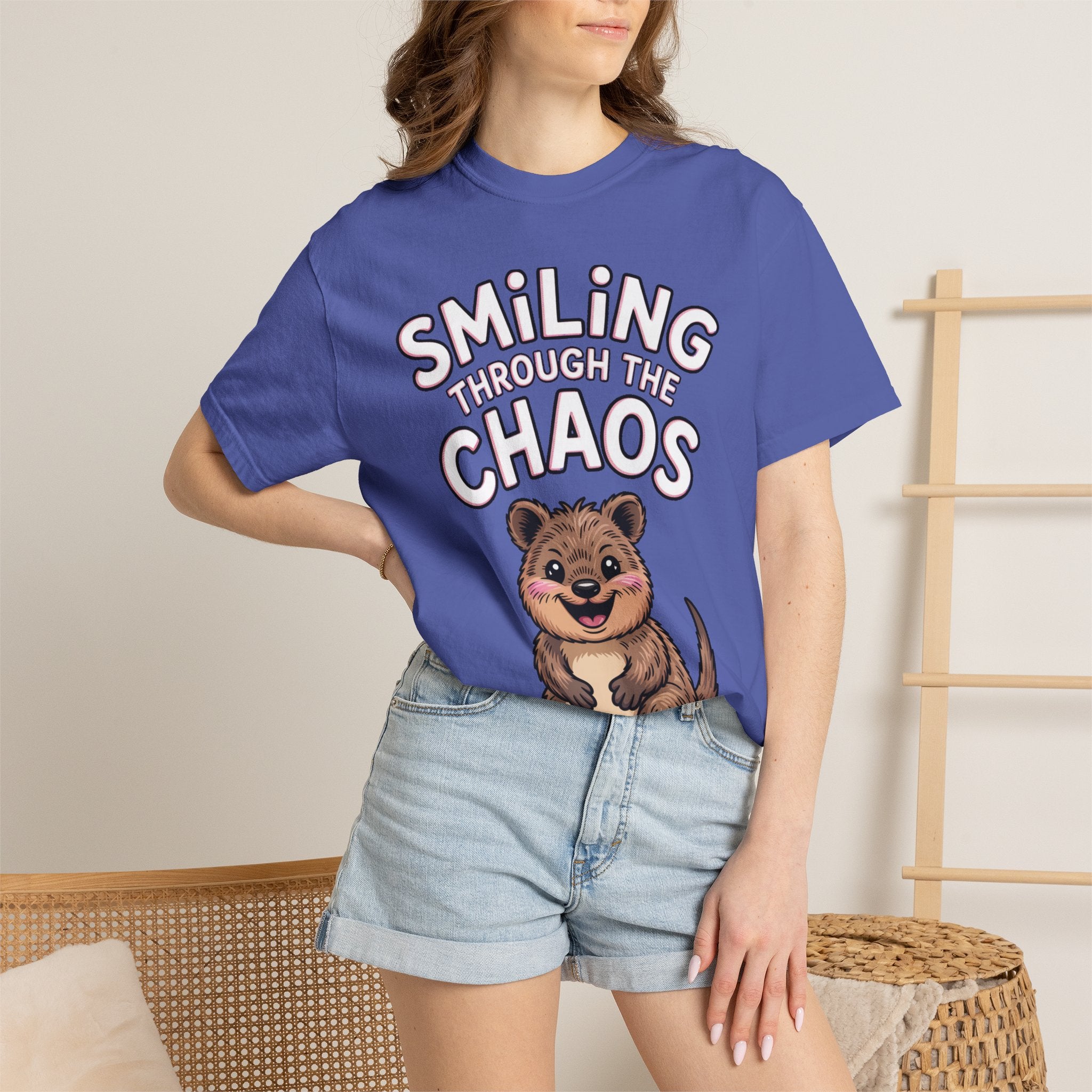 Smiling Through The Chaos Quokka Shirt, Funny Quokka T-Shirt, Cute Smiling Animal Tee, Positive Vibes Shirt, Quokka Lover Gift