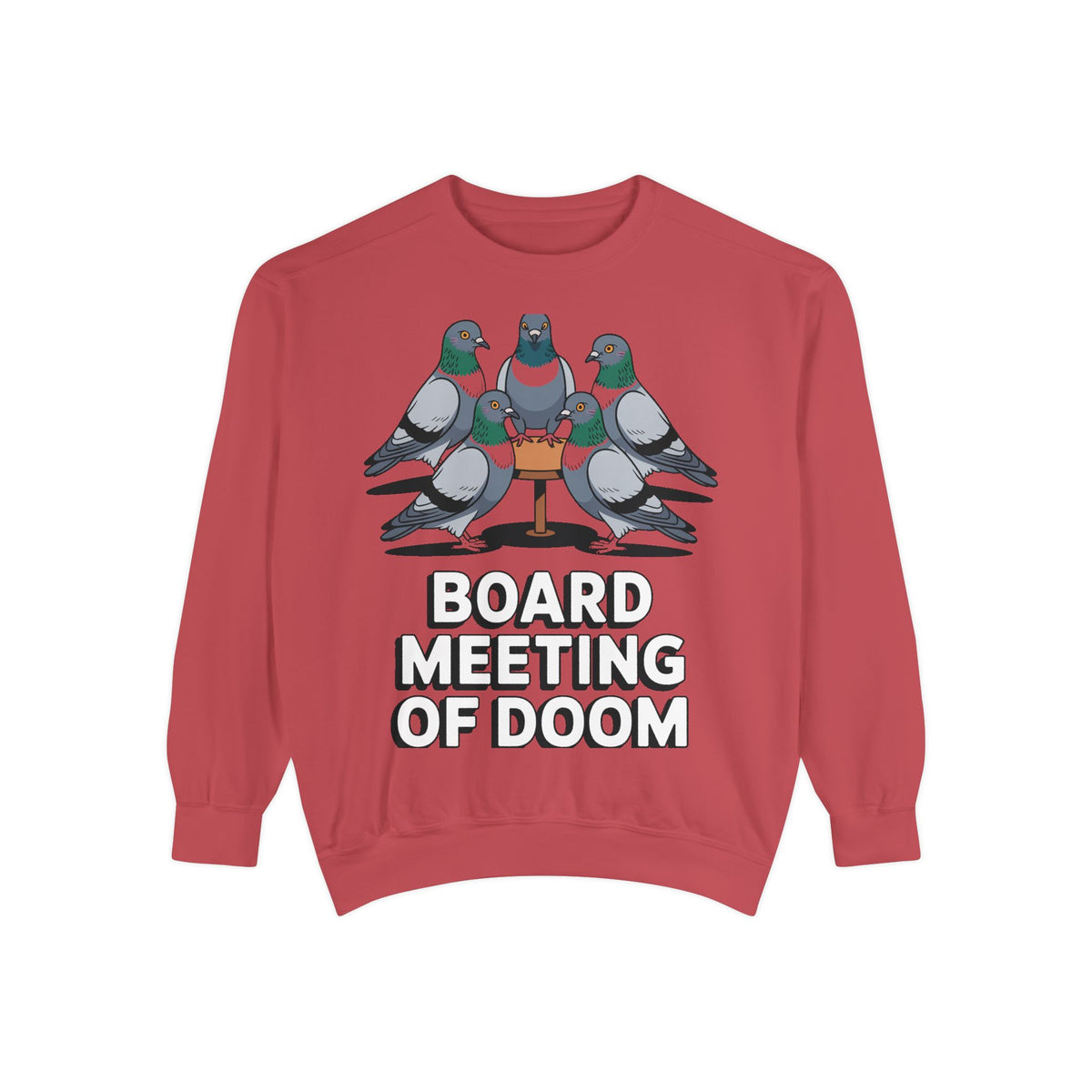 Funny Pigeon Sweatshirt, Board Meeting Of Doom Crewneck, Office Humor Bird Gift, Funny Coworker Sweater