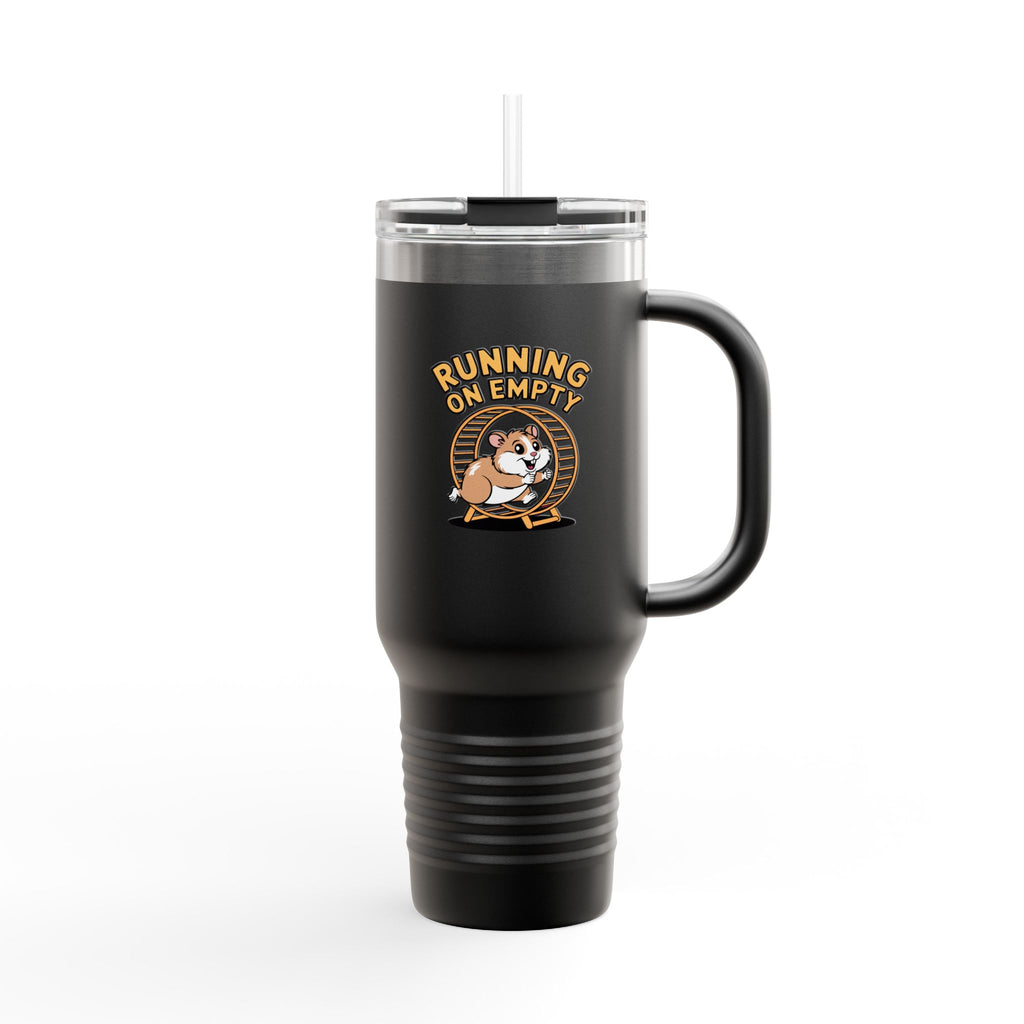 Running On Empty Hamster Tumbler, Funny Tired Hamster 40oz Travel Mug, Cute Exhausted Hamster Cup, Sarcastic Coffee Lover Gift