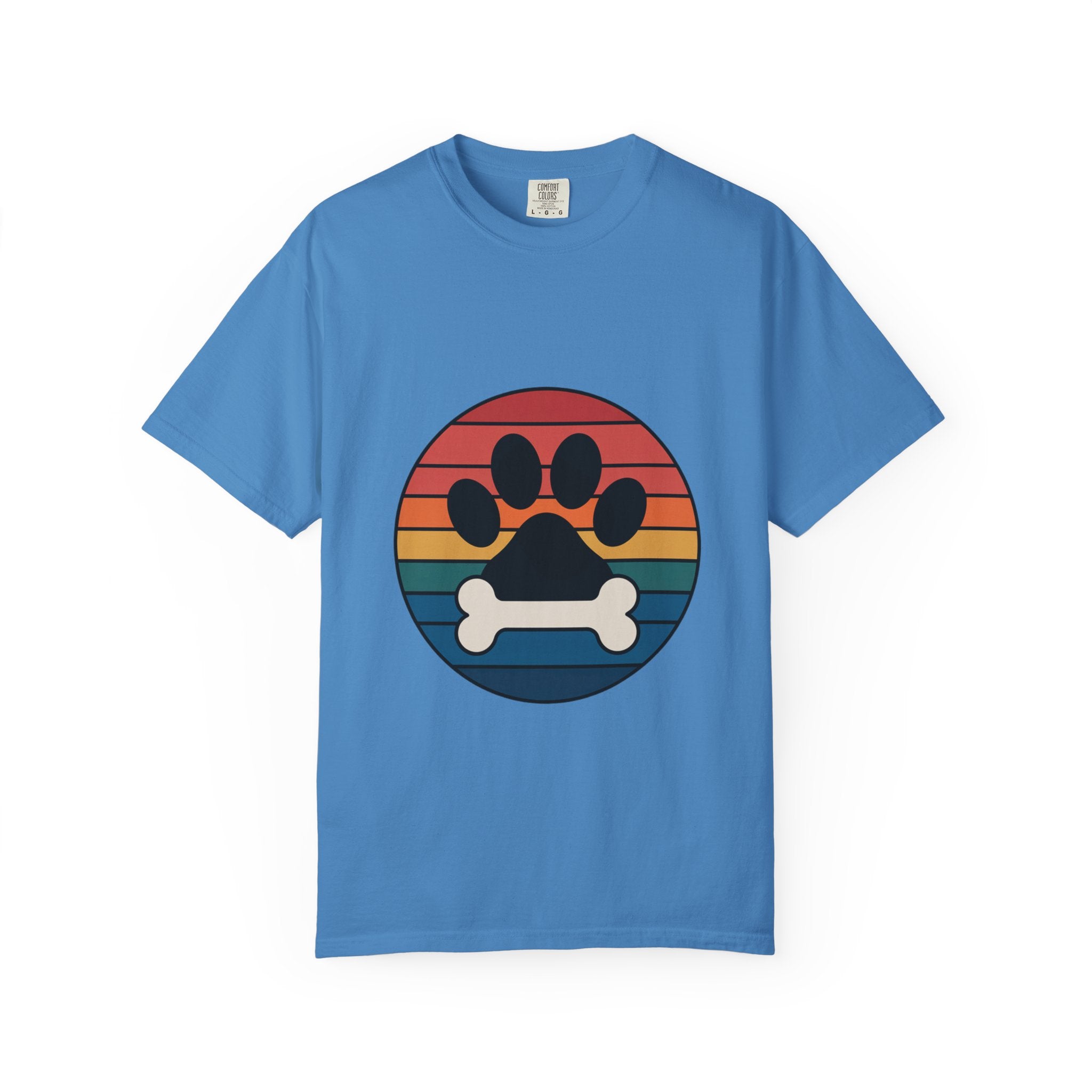 Dog Mom Retro Badge Shirt, Vintage Sunset Dog Lover T-Shirt, Retro Travel Sticker Style Dog Mama Gift Tee