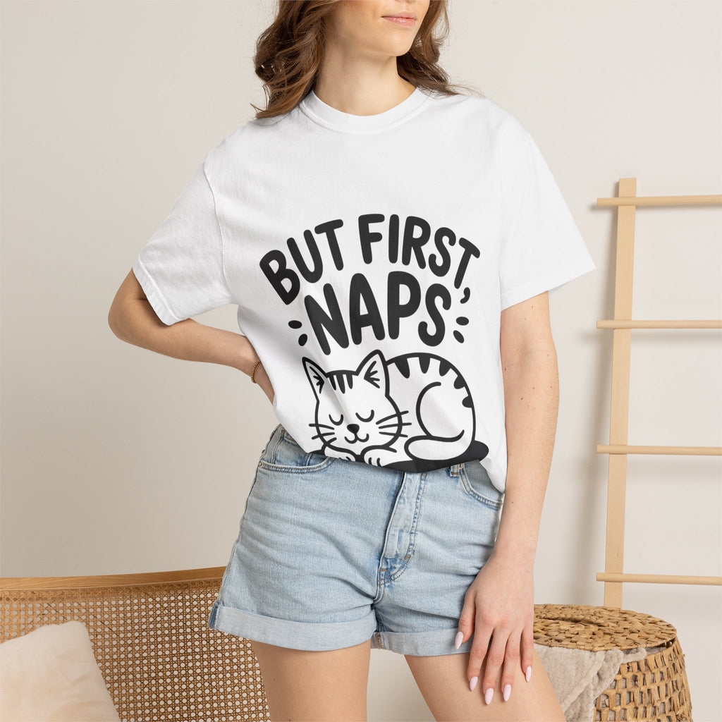 But First Naps Cat Shirt, Funny Sleepy Cat T-Shirt, Cute Napping Kitten Tee, Cat Lover Gift, Nap Lover Shirt