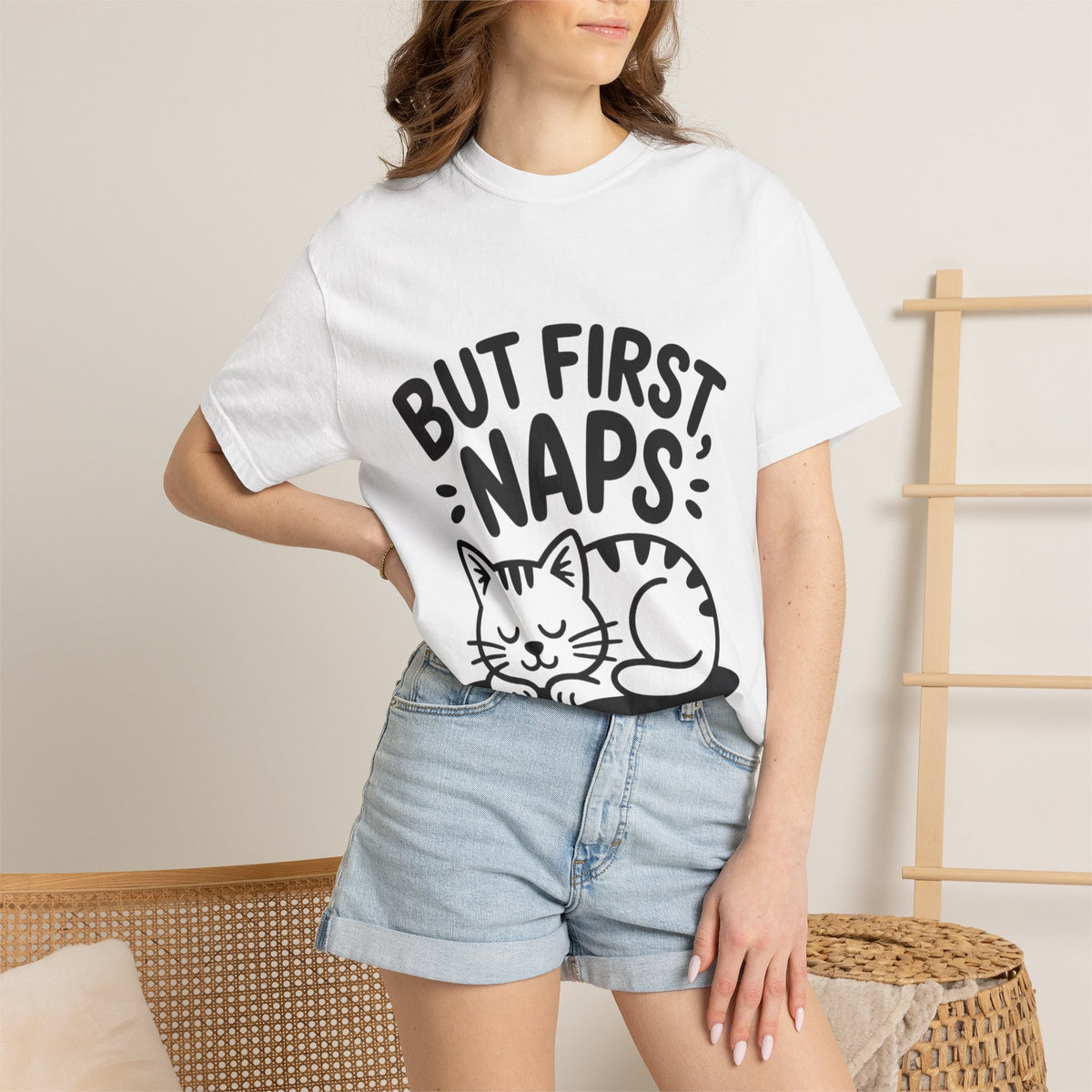 But First Naps Cat Shirt, Funny Sleepy Cat T-Shirt, Cute Napping Kitten Tee, Cat Lover Gift, Nap Lover Shirt