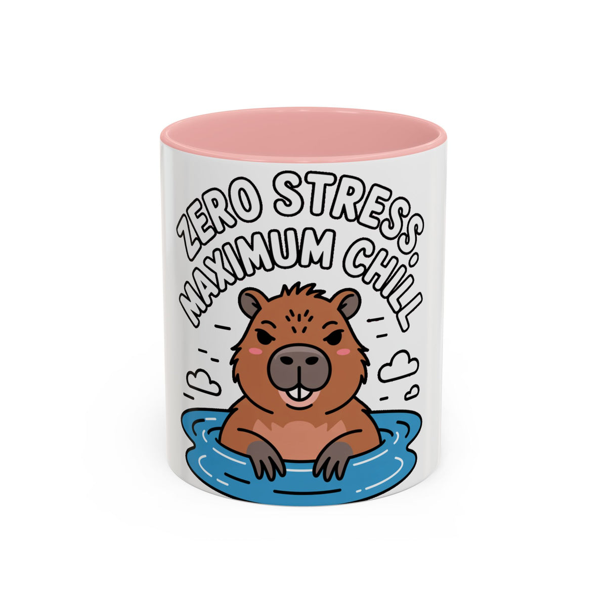Zero Stress Capybara Mug, Funny Chill Capybara Coffee Cup, Cute Hot Spring Animal Gift, Zero Stress Maximum Chill Mug