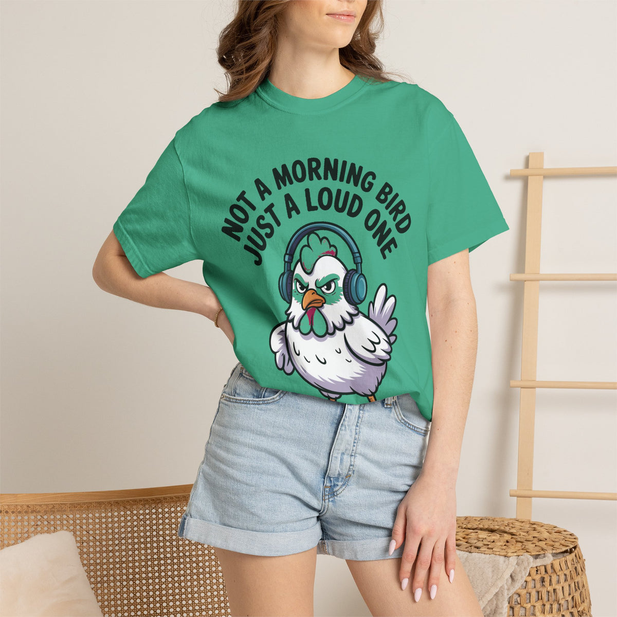 Not A Morning Bird Chicken Shirt, Funny Grumpy Chicken T-Shirt, Sarcastic Bird Lover Gift, Loud Chicken Graphic Tee