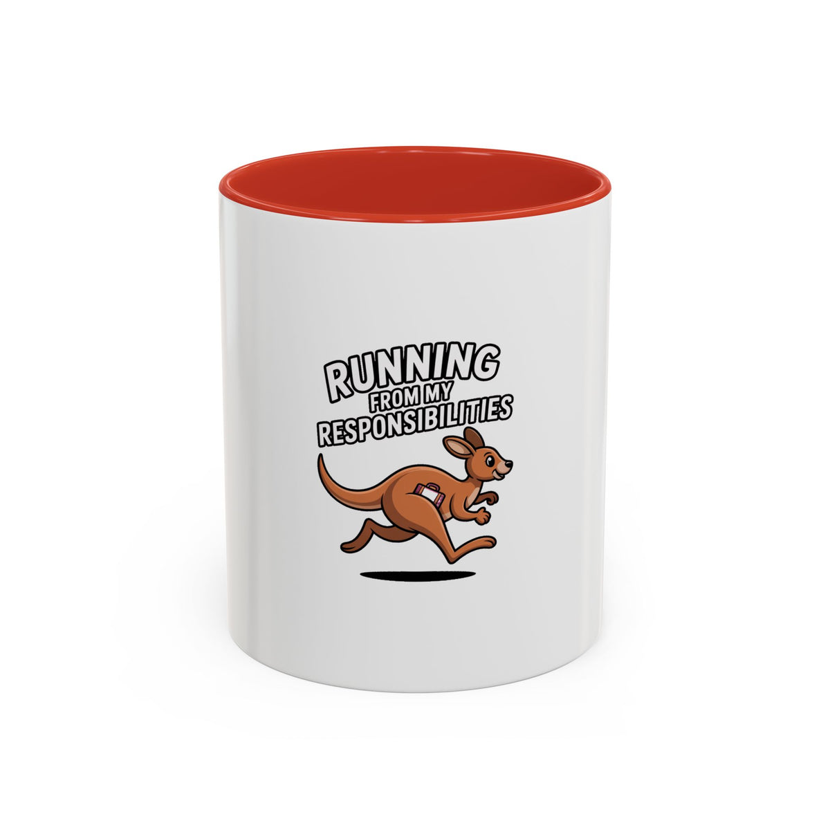 Running From My Responsibilities Mug, Funny Kangaroo Coffee Mug, Cute Cartoon Animal Gift, Sarcastic Adulting Mug for Procrastinators