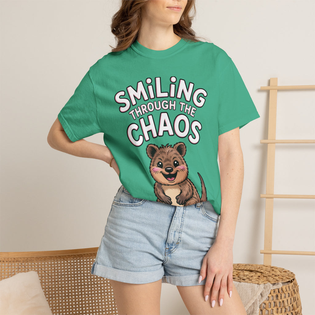 Smiling Through The Chaos Quokka Shirt, Funny Quokka T-Shirt, Cute Smiling Animal Tee, Positive Vibes Shirt, Quokka Lover Gift