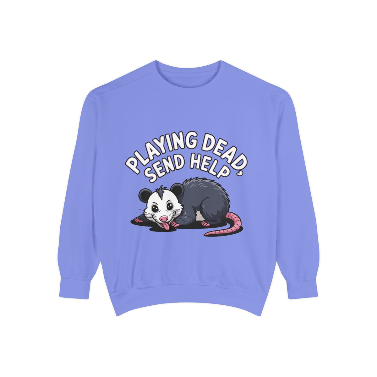 Funny Opossum Sweatshirt, Playing Dead Send Help Crewneck, Cute Possum Lover Gift, Funny Animal Sweatshirt for Introverts