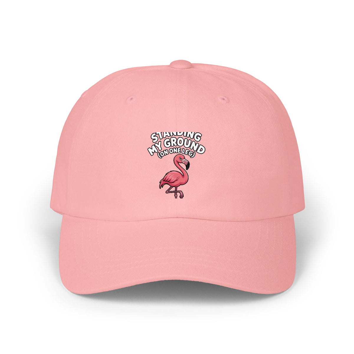 Funny Flamingo Dad Hat, Standing My Ground On One Leg Cap, Sassy Flamingo Embroidered Hat, Funny Bird Lover Gift